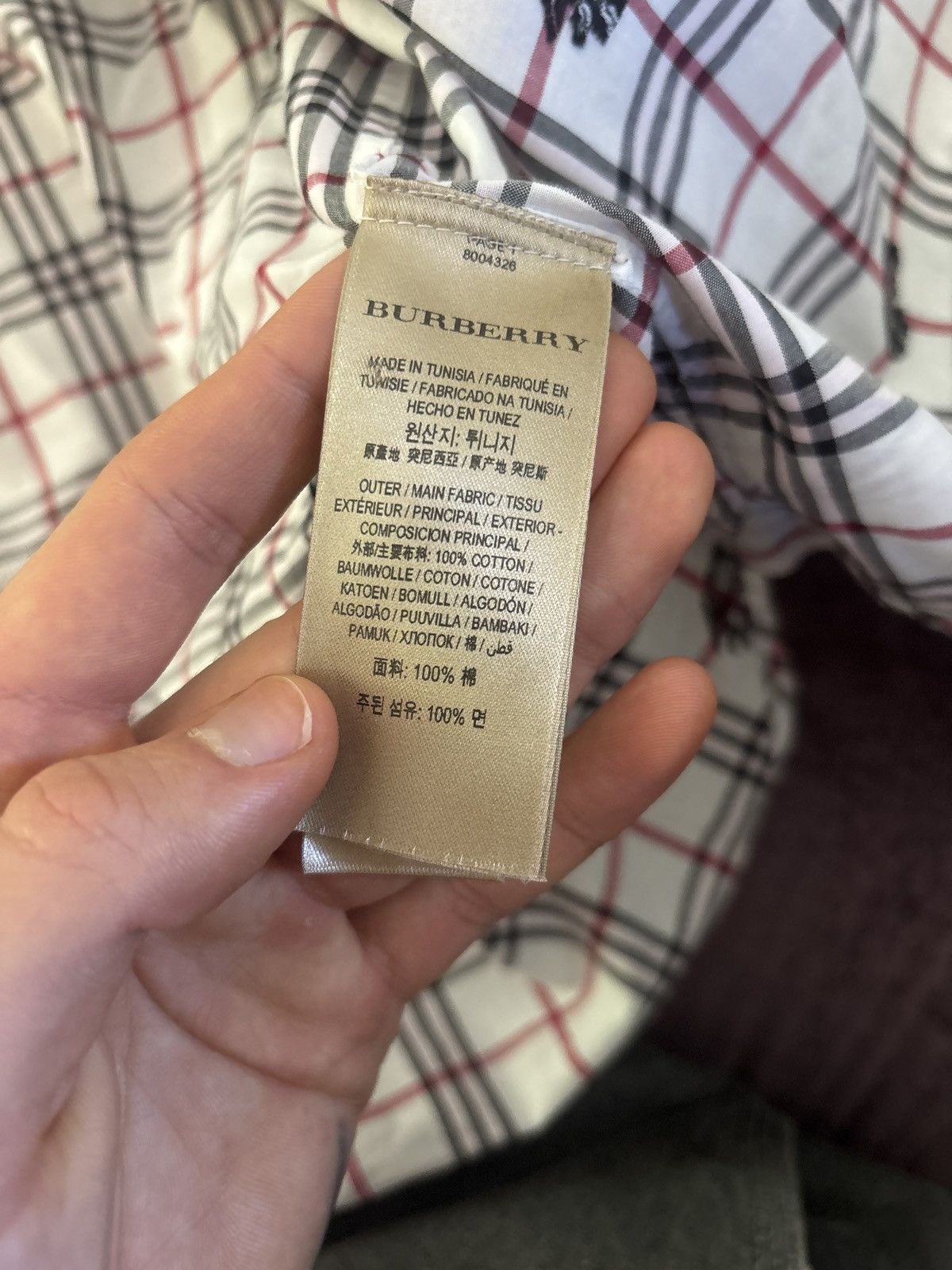 Burberry XXL Burberry White Button Up with Red and Black Plaid Size US XL / EU 56 / 4 - 5 Thumbnail