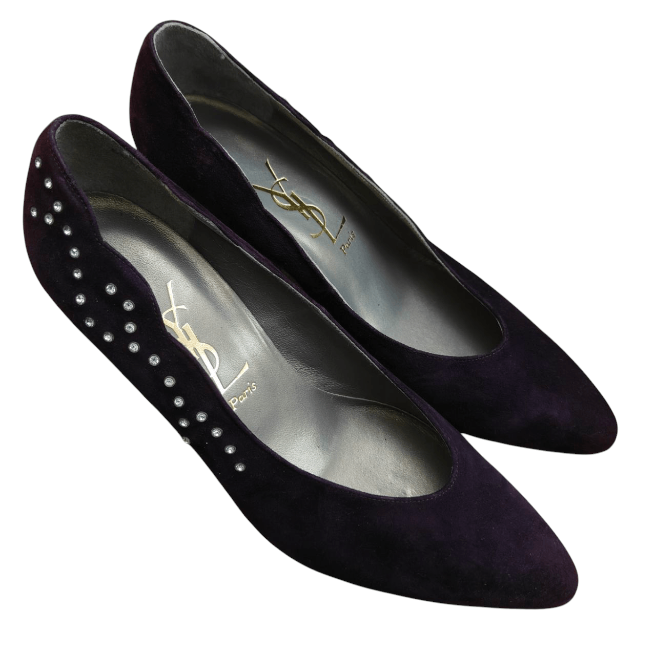 Yves Saint Laurent YSL Suede Leather Heel Size US 5.5 / IT 35.5 - 2 Thumbnail