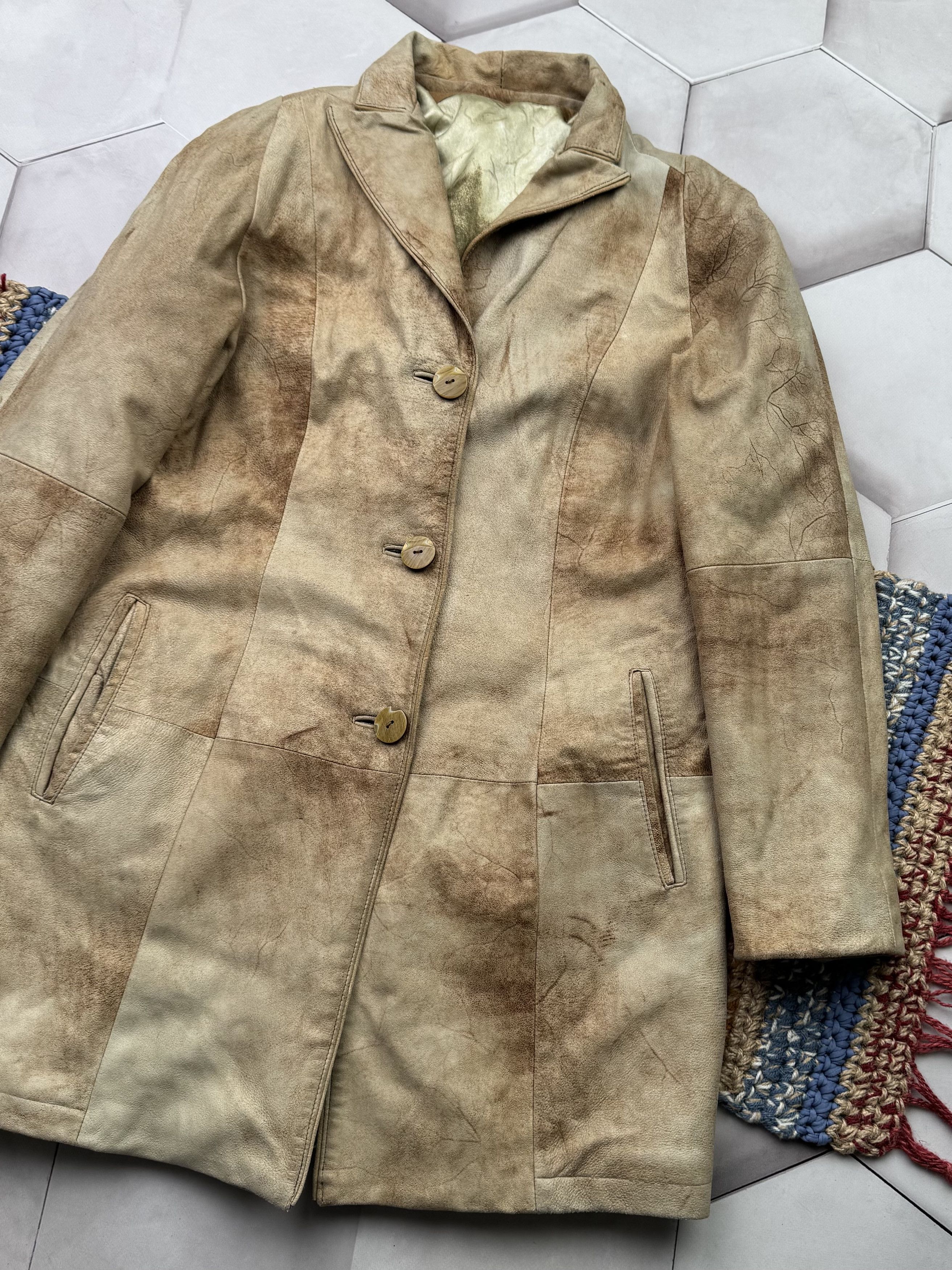 Vintage Vintage Faded Effect Leather Coat (E4) Size S / US 4 / IT 40 - 3 Thumbnail