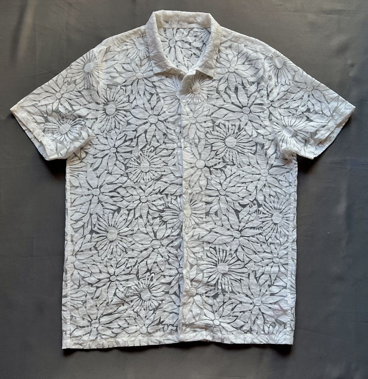 Other Topman Hawaiian White Floral Short Sleeve Shirt Button Up Size US XL / EU 56 / 4 - 6 Thumbnail