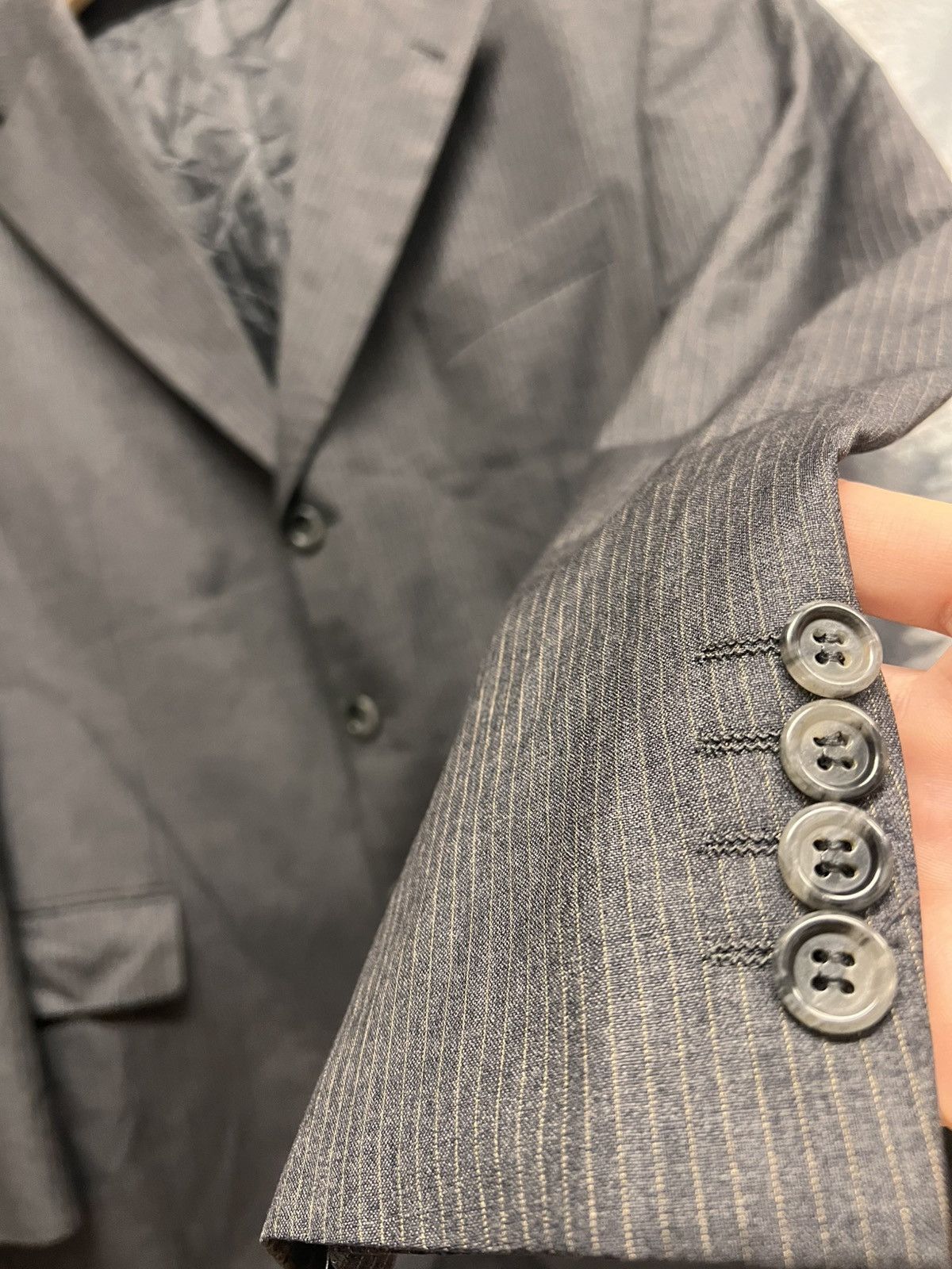 Yves Saint Laurent Yves Saint Laurent wool grey blazer monogram inside size XL Size 44R - 3 Thumbnail