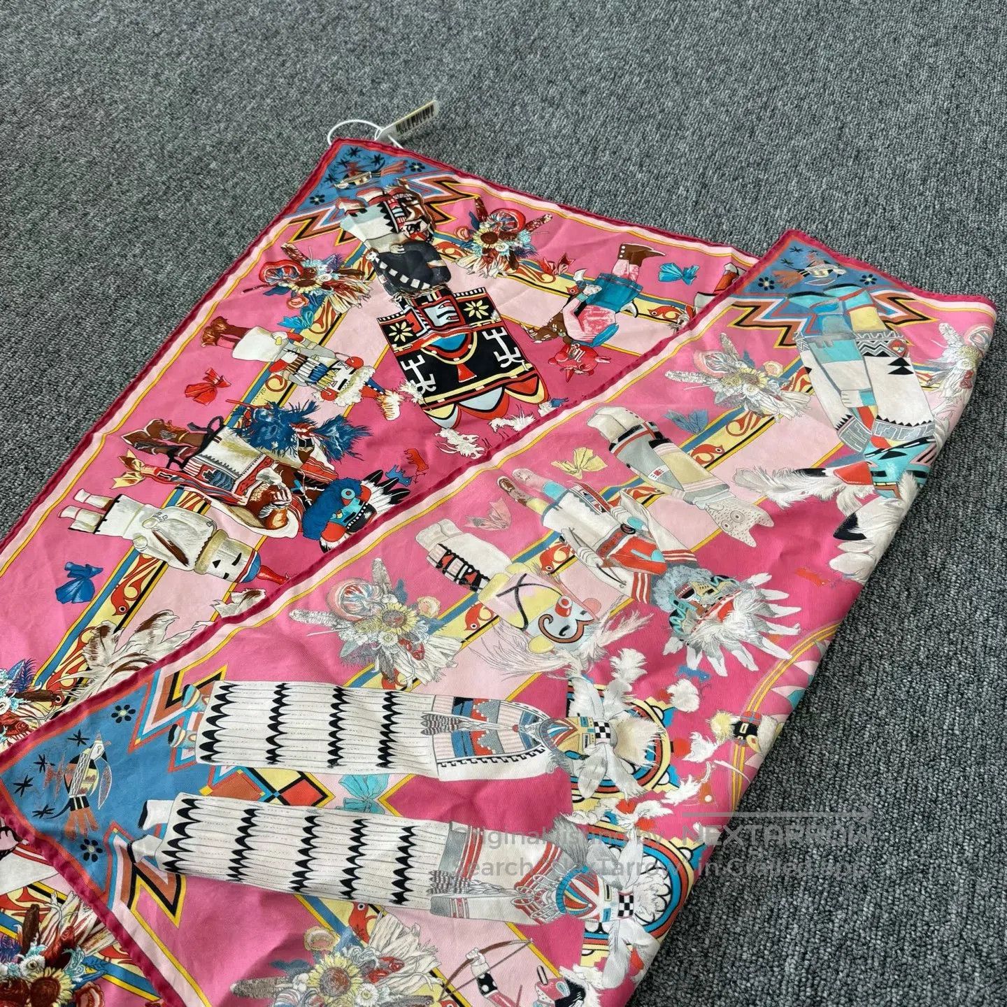 Hermes Hermes Pink "Cathinar God" scarf| Size ONE SIZE - 2 Thumbnail