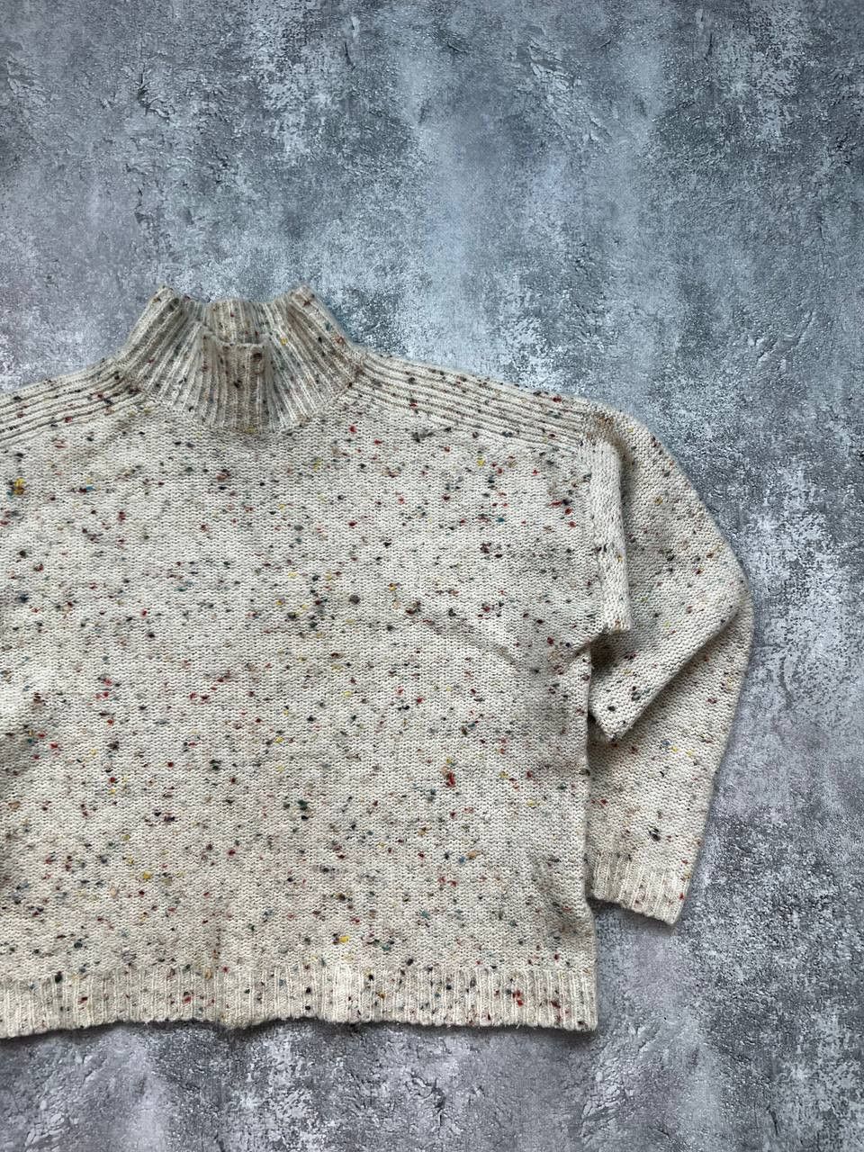 Bellerose Speckled Wool Turtleneck Cropped Sweater in Beige, Women's (Size M) — image 4 of 6