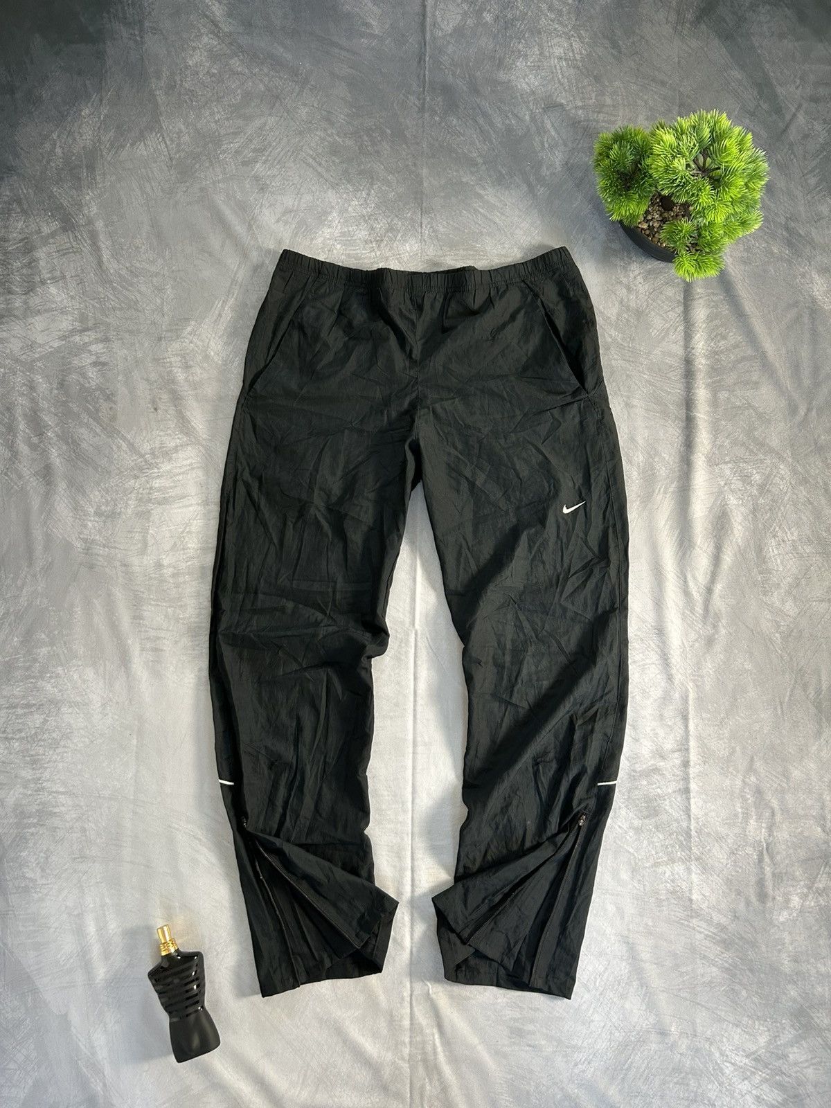 Nike Nike Vintage Black Trackpants-Reflective Zip Cuffs Y2K 90s Size US 34 / EU 50 - 2 Thumbnail