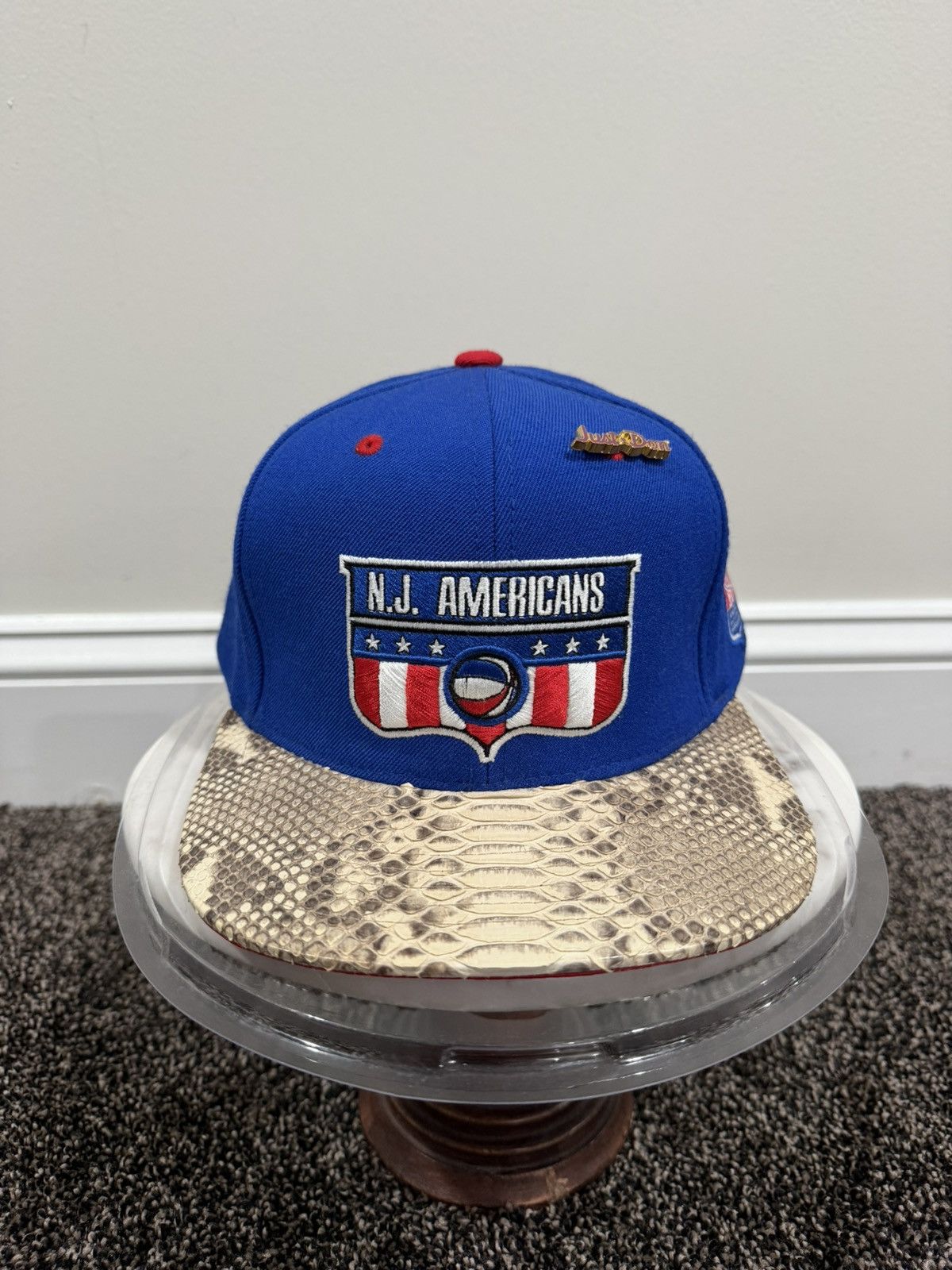 Just Don Just Don x Mitchell & Ness ABA New Jersey Americans Blue Hat Size ONE SIZE - 12 Thumbnail