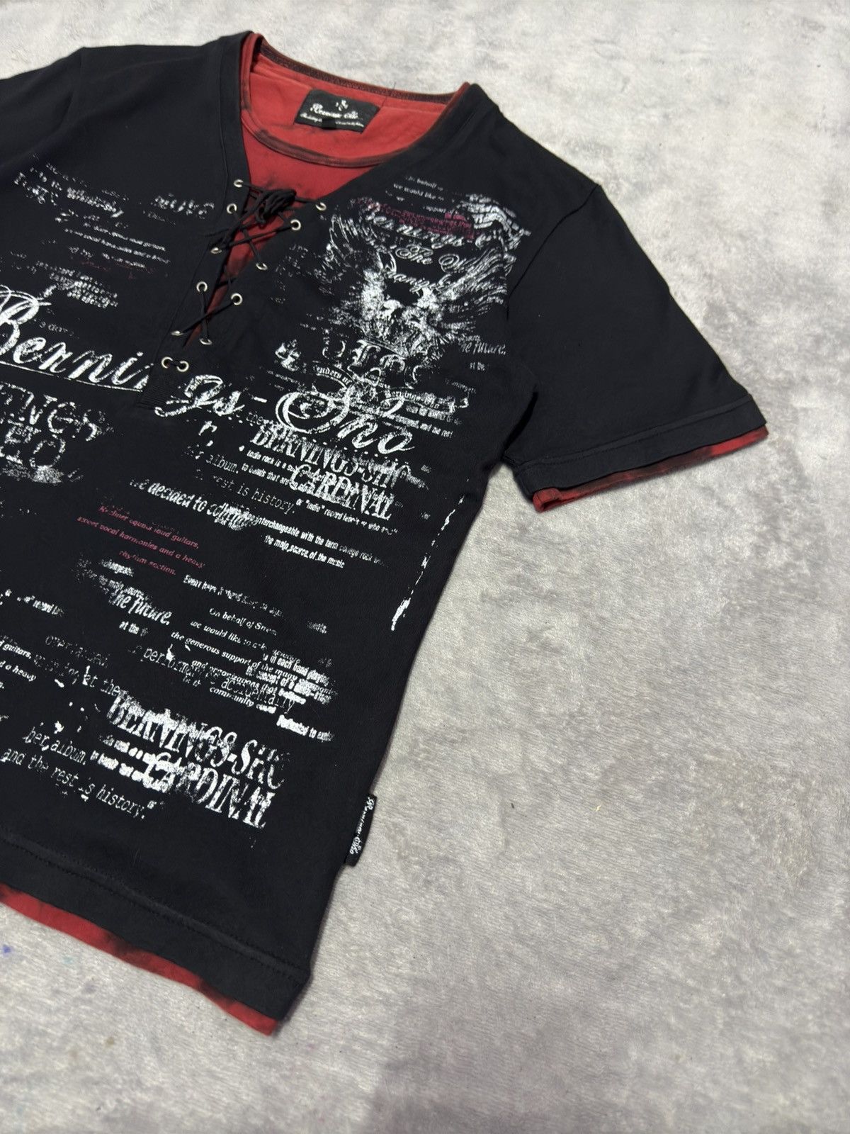 If Six Was Nine 2000s Burning Sho Lace-up Gothic Punk Layered Tshirt Size US S / EU 44-46 / 1 - 3 Thumbnail