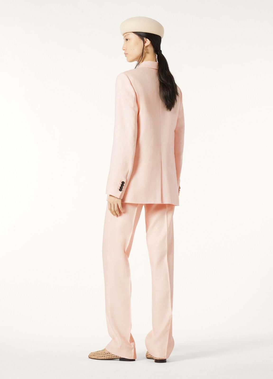 Loro Piana o1srvl11e0526 FAP0065 Genny Double-breasted Jacket in Pink Size XS / US 0-2 / IT 36-38 - 3 Thumbnail