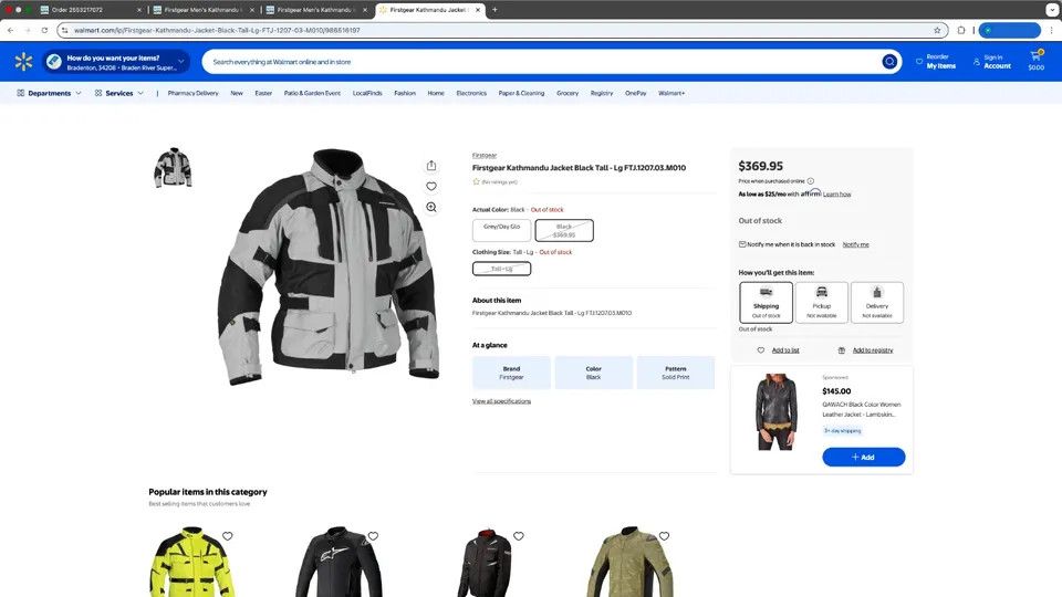 FirstGear Firstgear Men's Kathmandu Motorcycle Jacket (SAVE $114.00) Size US M / EU 48-50 / 2 - 2 Thumbnail