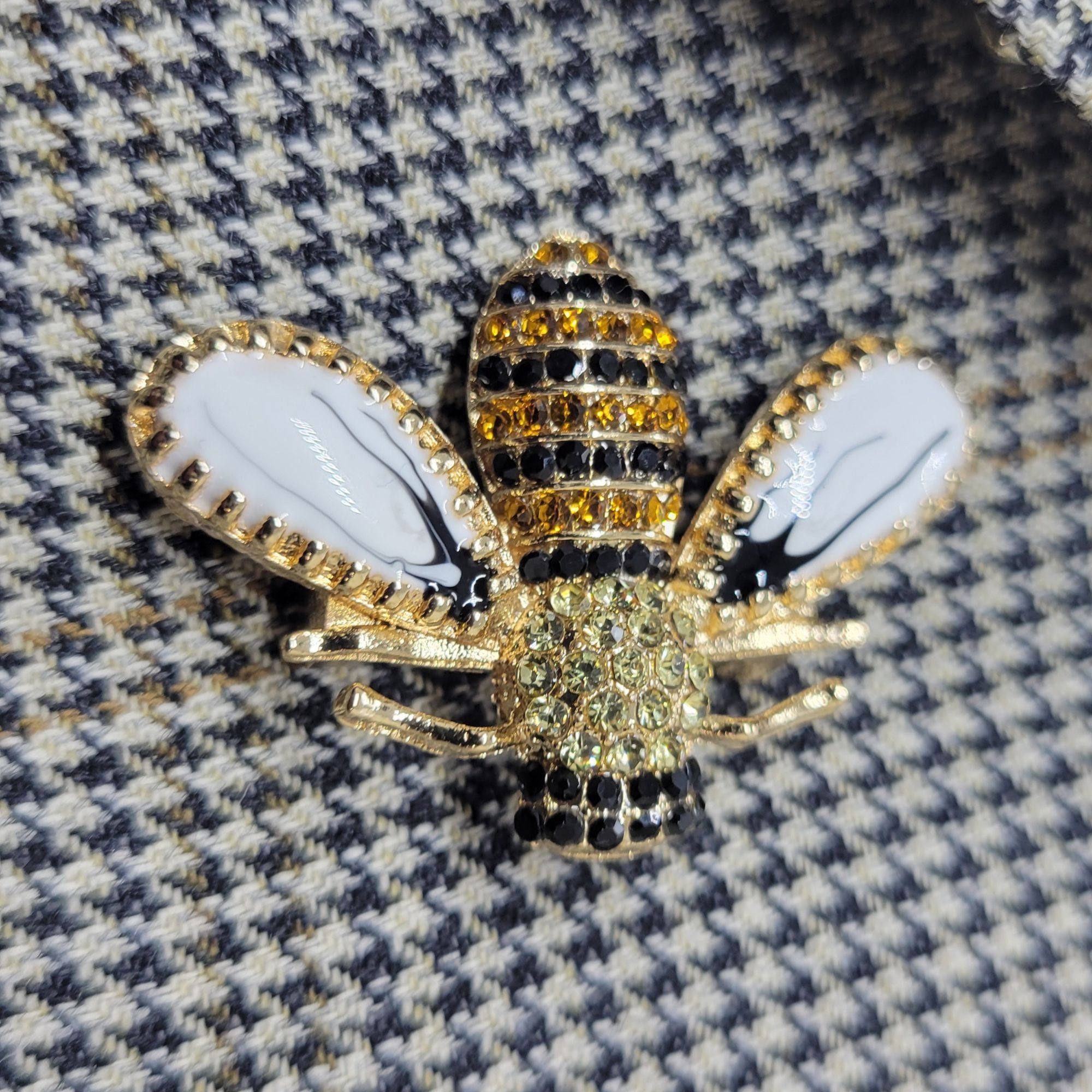 Other ✨Elegant Vintage Style Gold Bee Pin with Yellow Rhinestones Size ONE SIZE - 4 Thumbnail