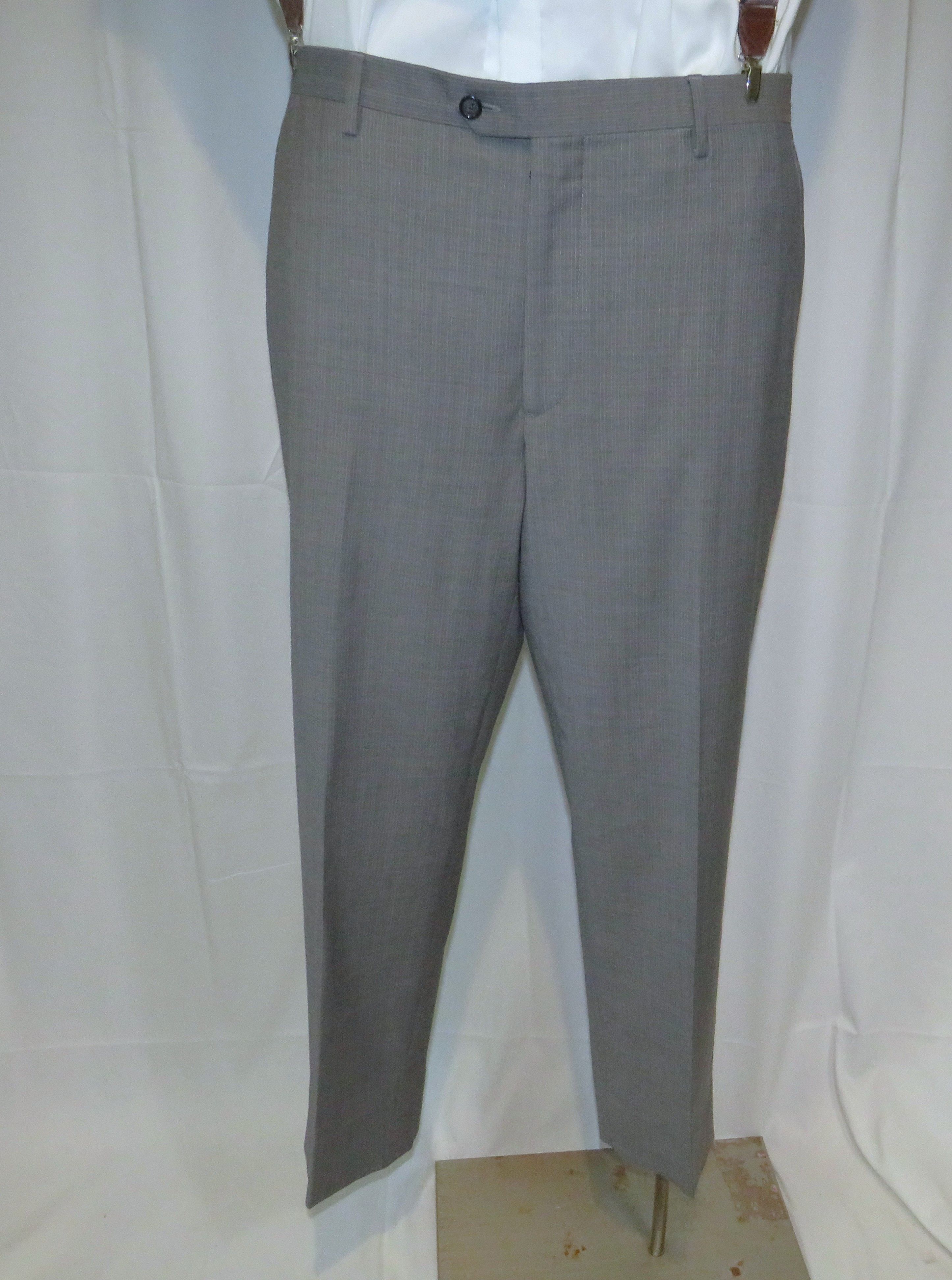 Brooks Brothers 1818 Fitzgerald Drago Gray Striped Two Button Suit 46R Size 46R - 14 Thumbnail