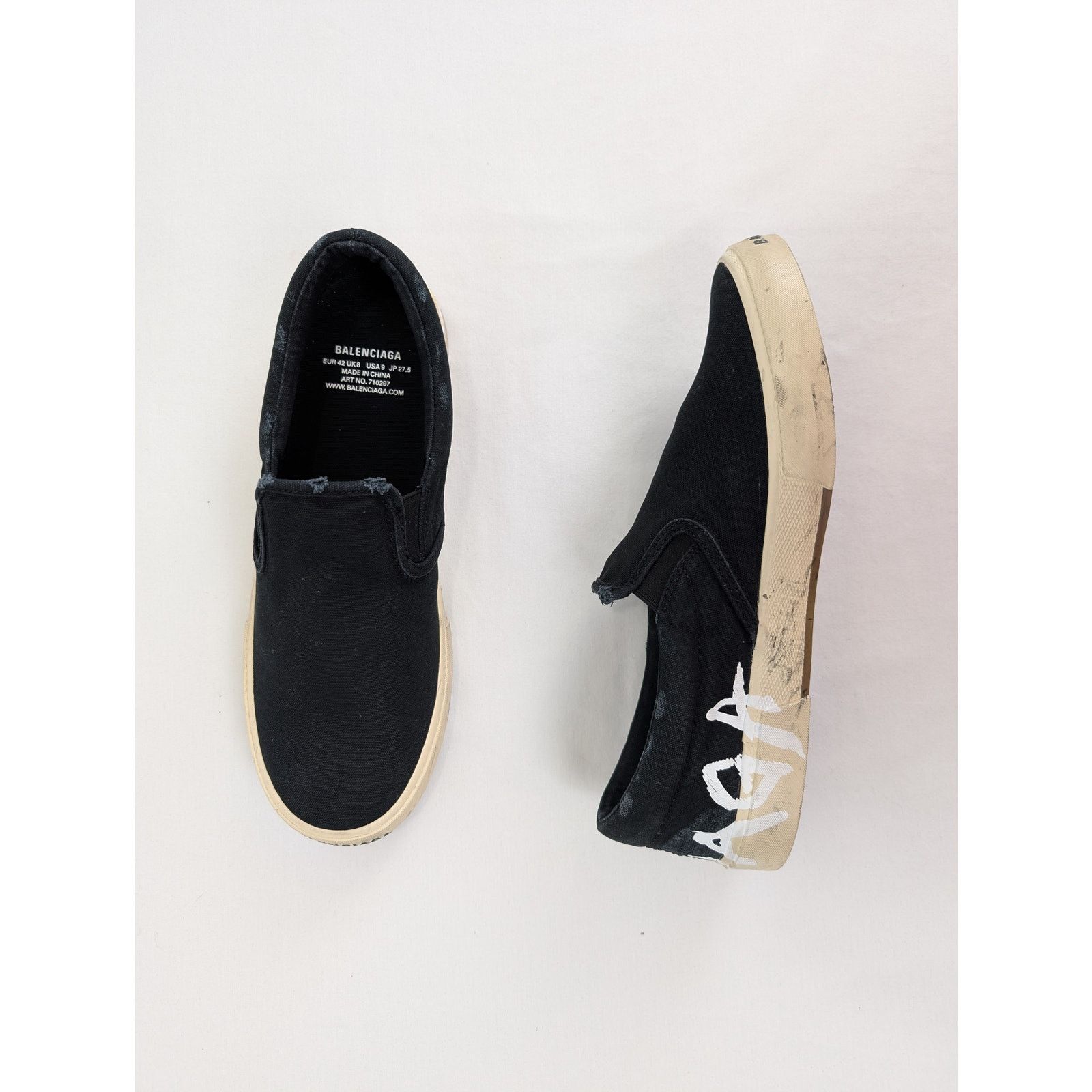 o1rshd1 Paris Slip On Shoe Sneakers Back Graffiti in Black