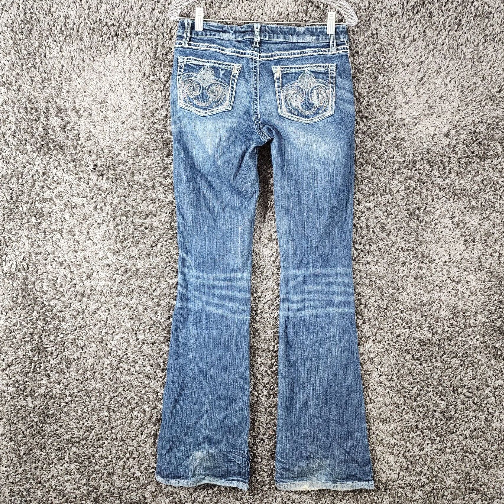47 VINTAGE Rock 47 Womens Jeans Bootcut Heavy Stitch Distressed Size 5 Blue Size 27" / US 4 / IT 40 - 6 Thumbnail