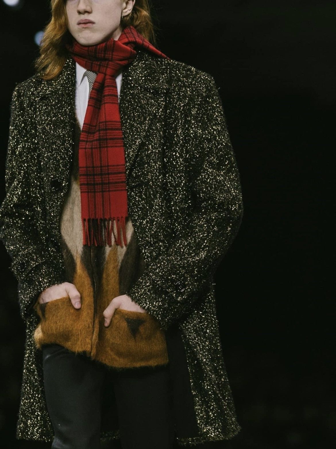 Celine × Hedi Slimane ❌LAST DROP❌FW19 RARE LUREX MAC COAT SAMPLE Size US M / EU 48-50 / 2 - 1 Thumbnail