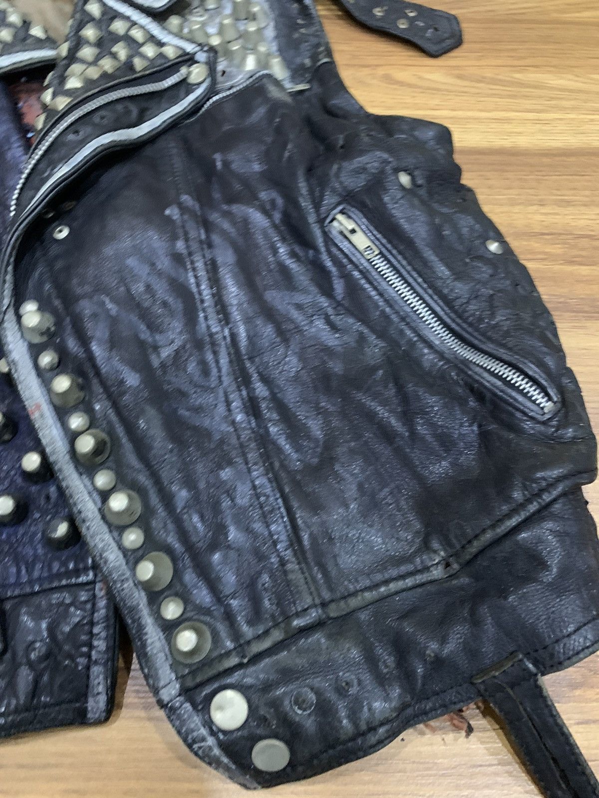 Seditionaries × Vintage VINTAGE STUDDED LEATHER VEST PUNK ROCK Size US M / EU 48-50 / 2 - 8 Thumbnail