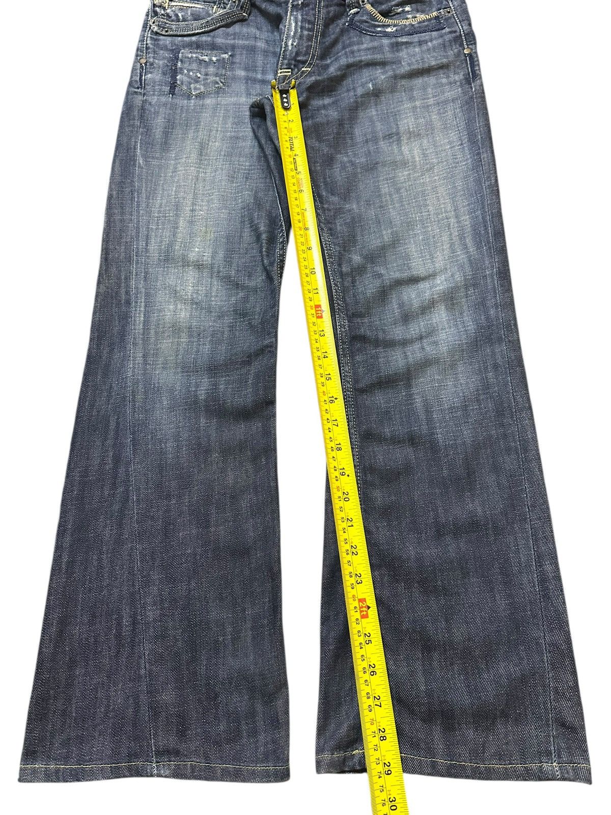 Taverniti Vintage Italy Taverniti Blue Wash Style Wide Leg Jeans Size US 31 - 14 Thumbnail