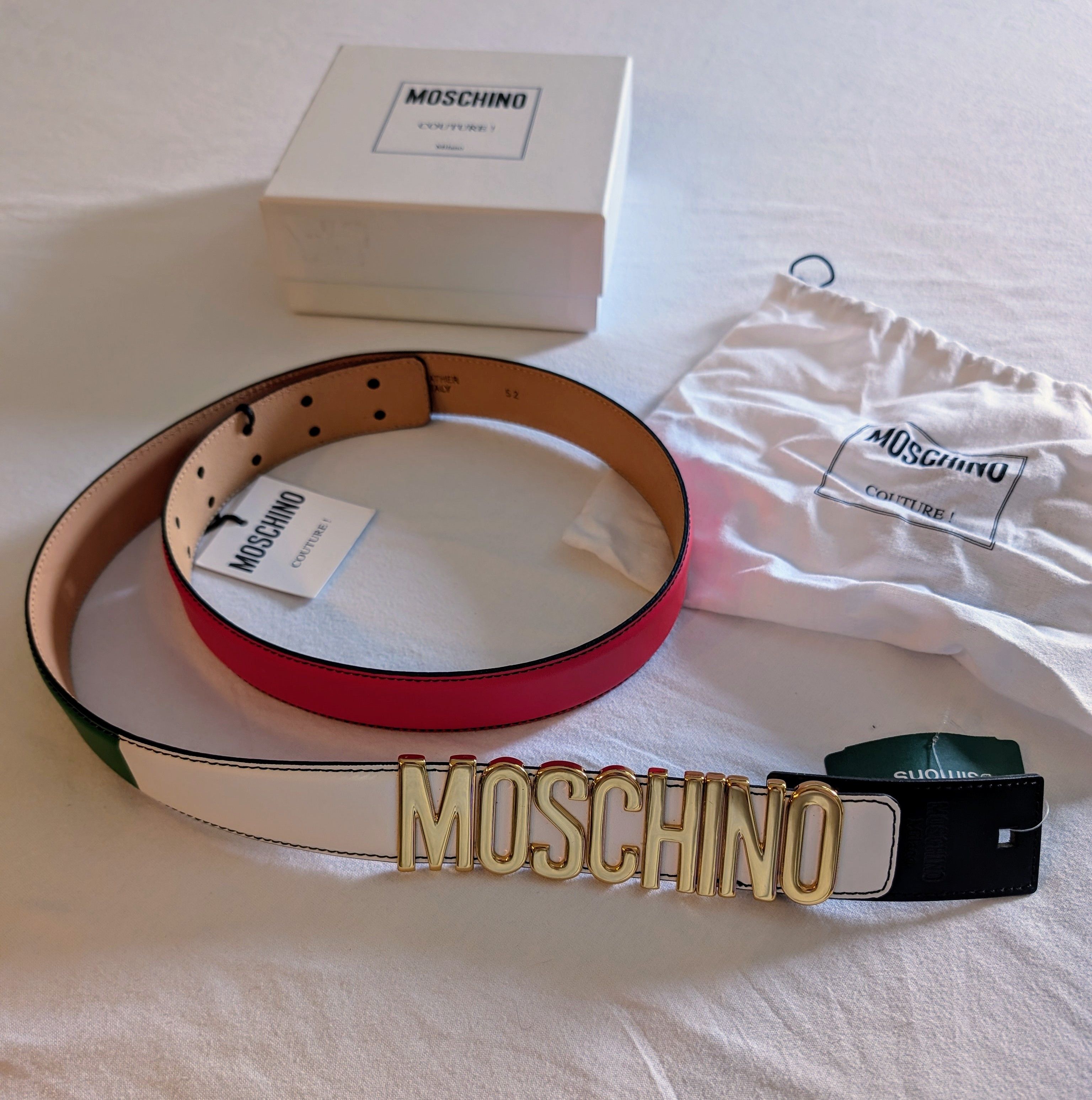 Moschino MOSCHINO ITALIAN FLAG BELT Size 42 - 2 Thumbnail