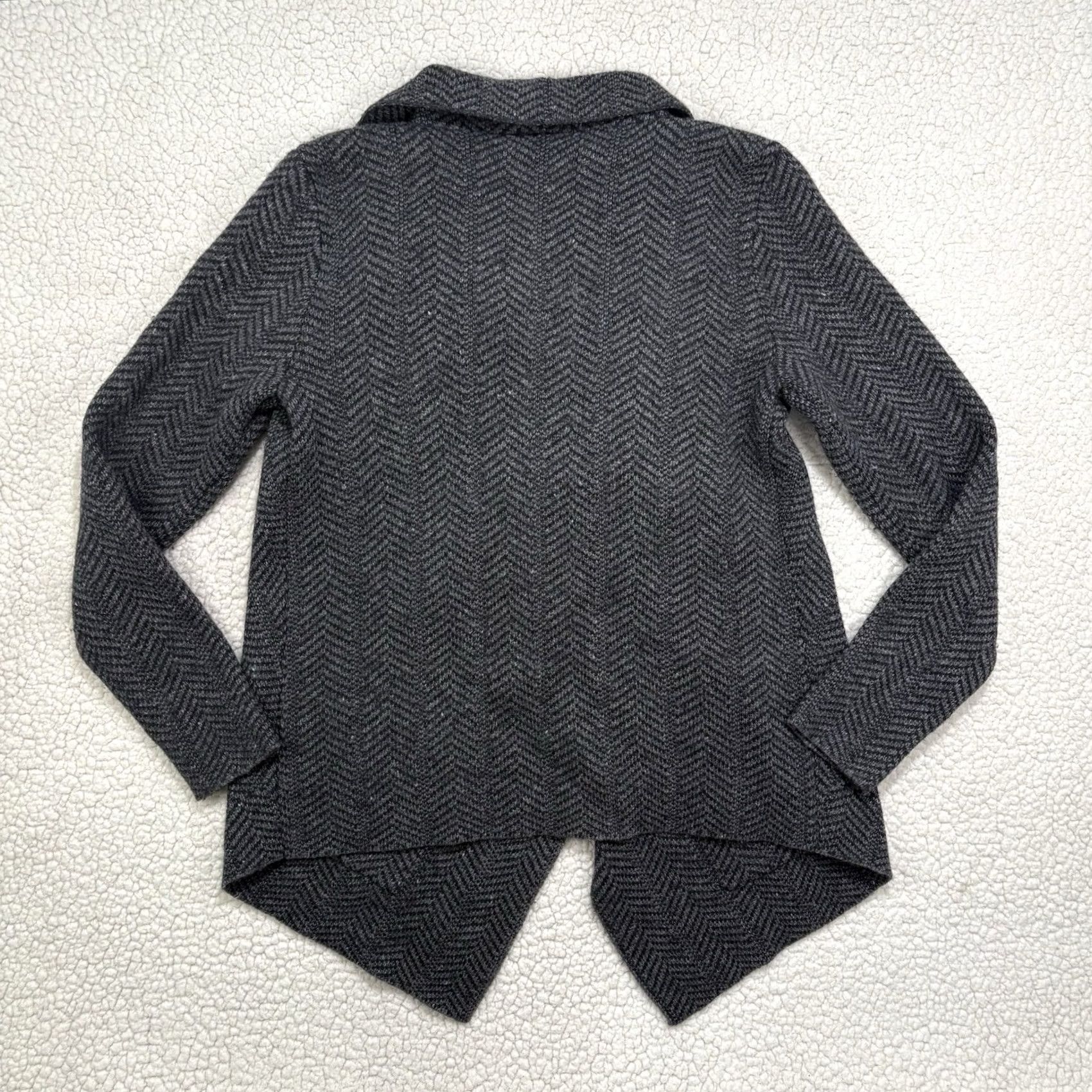 Ralph Lauren VINTAGE Lauren Ralph Lauren Womens Cardigan Open Front Herringbone Wool Blend M Gray Sweatshirt Style Cardigan Womens M Size M / US 6-8 / IT 42-44 - 4 Thumbnail