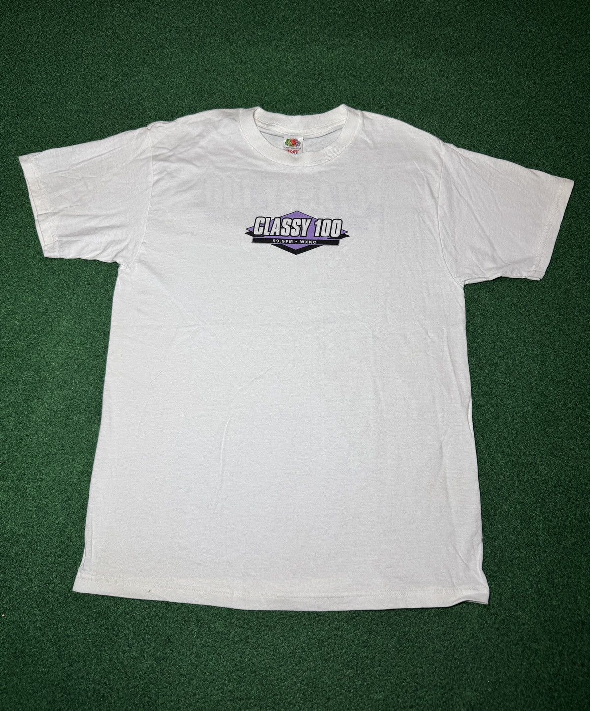 Fruit Of The Loom Classy 100 99.9 FM Radio Station Large T Shirt Vintage Y2K Size US L / EU 52-54 / 3 - 1 Thumbnail