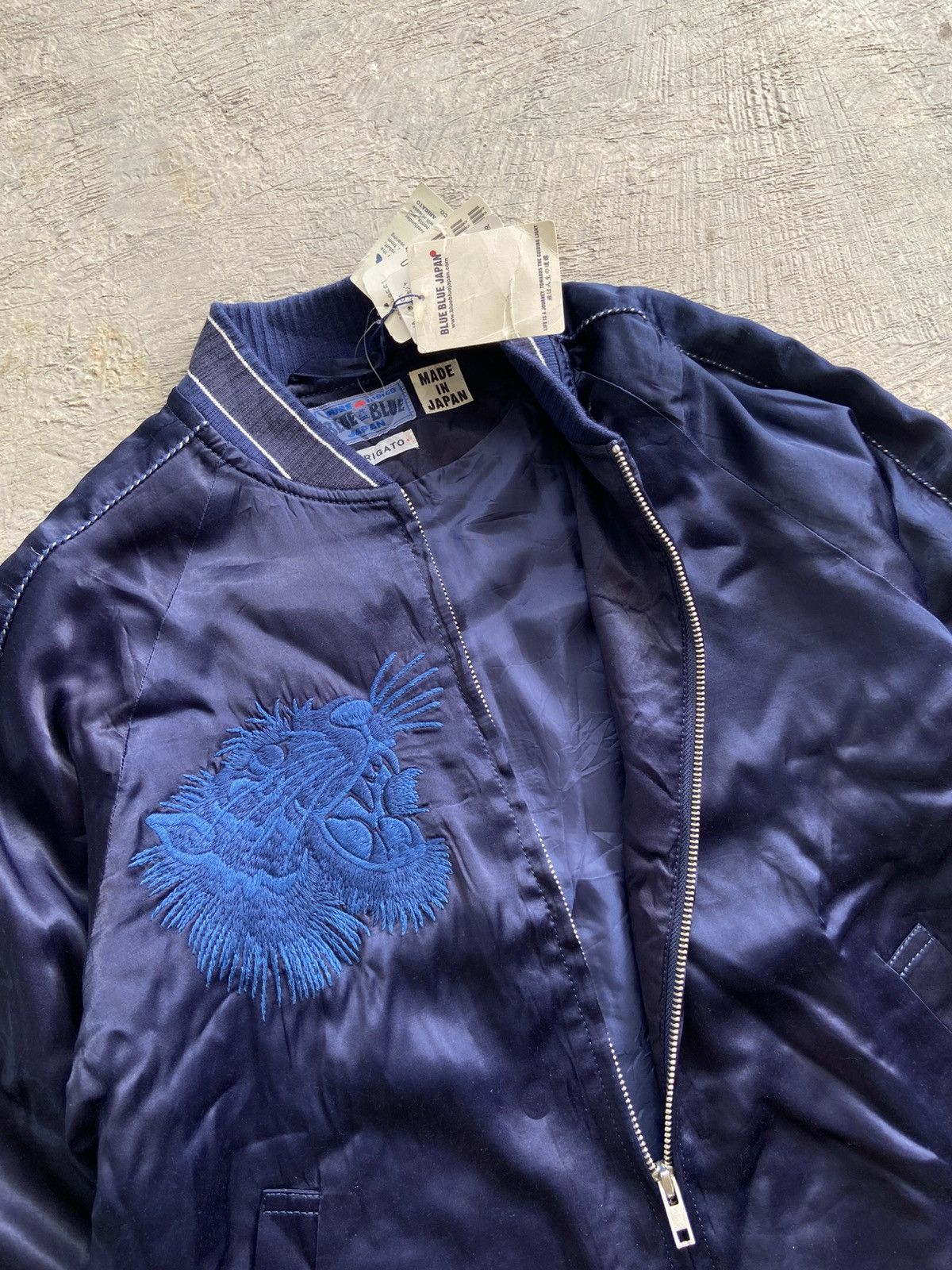Blue Blue Japan (NWT) 2000s Blue Blue Japan - Sukajan Silk Bomber Jacket Size US M / EU 48-50 / 2 - 9 Thumbnail