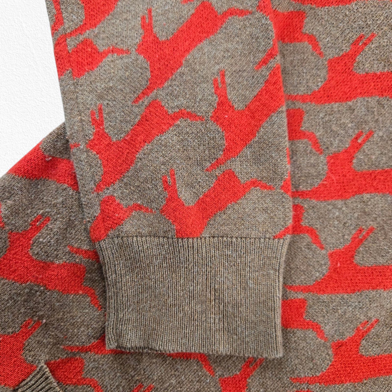 Other Brown Red Rabbit Print Cardigan Sweater Size Medium Size M / US 6-8 / IT 42-44 - 7 Thumbnail