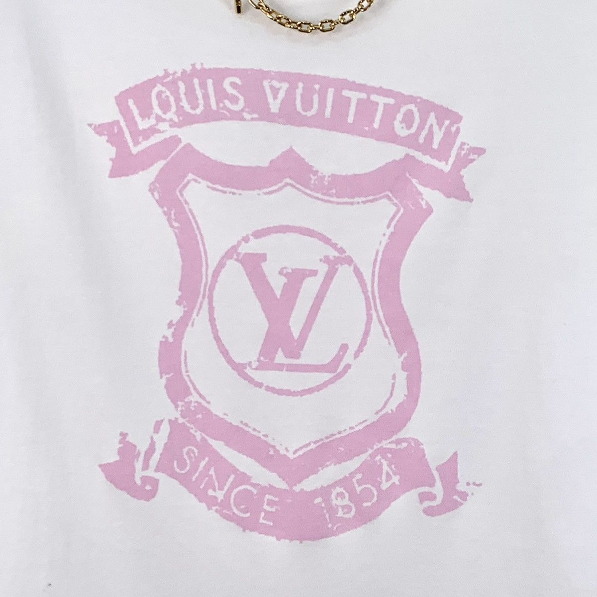 Louis Vuitton Louis Vuitton 22 White Chain Emblem Print Cotton T-Shirt Size L / US 10 / IT 46 - 5 Thumbnail