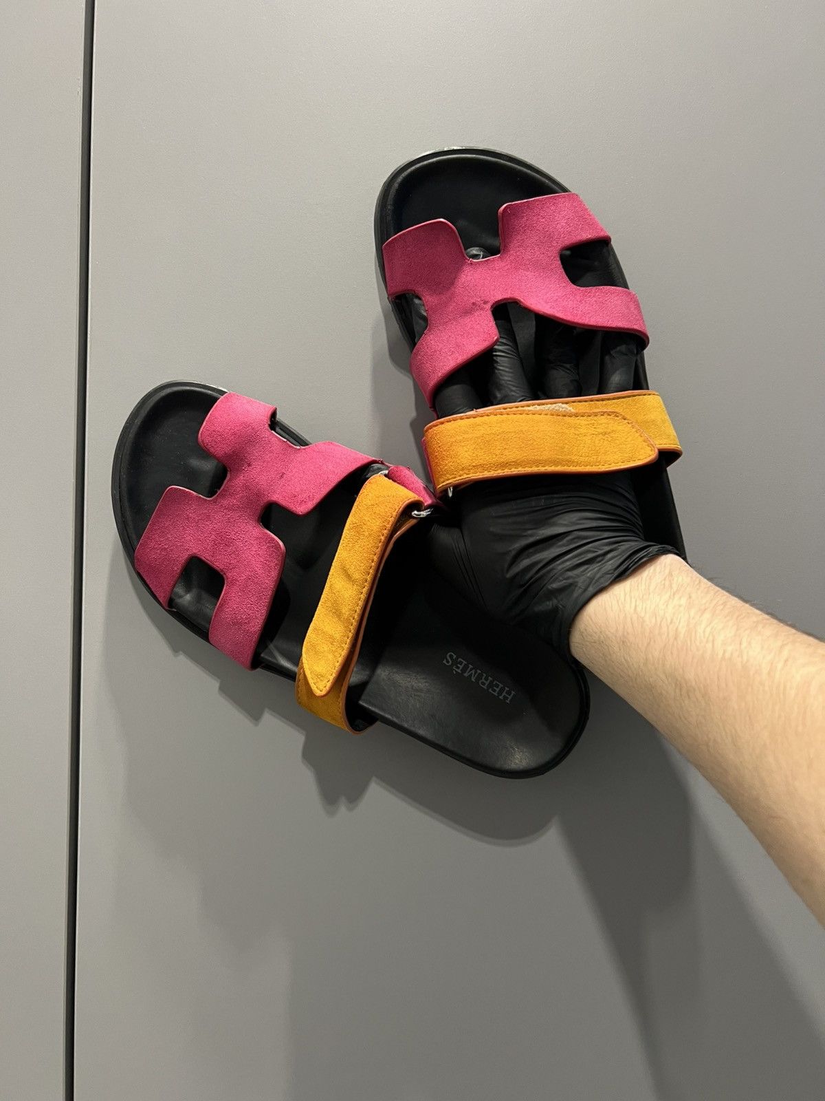 Hermes Hermes Pink Suede Chypre Flat Slides Size 40 RRP 1700$ Size US 10 / IT 40 - 8 Thumbnail