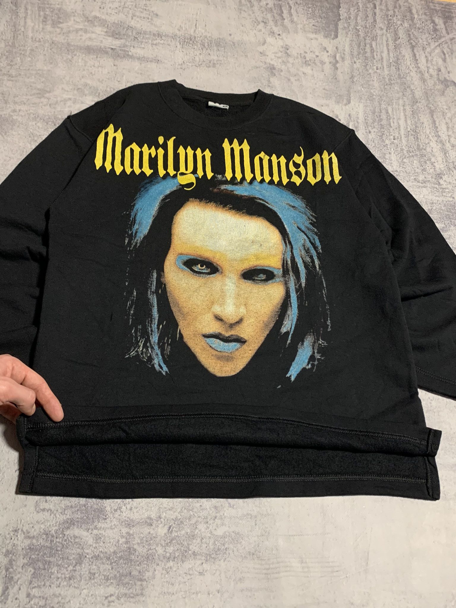 Fruit Of The Loom RARE 90's Marilyn Manson AOP Sweatshirt Size US M / EU 48-50 / 2 - 6 Thumbnail