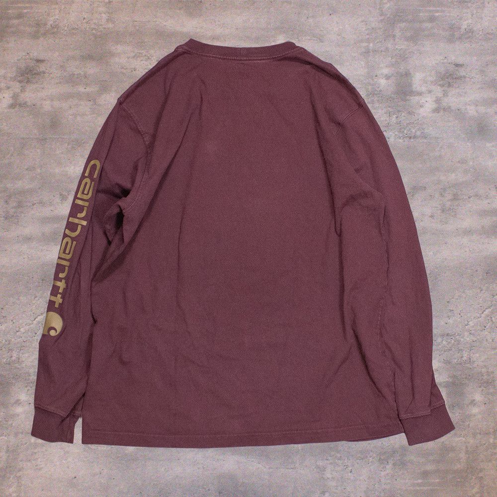 Carhartt Carhartt Loose Fit Burgundy Long Sleeve T-Shirt Size US L / EU 52-54 / 3 - 2 Thumbnail