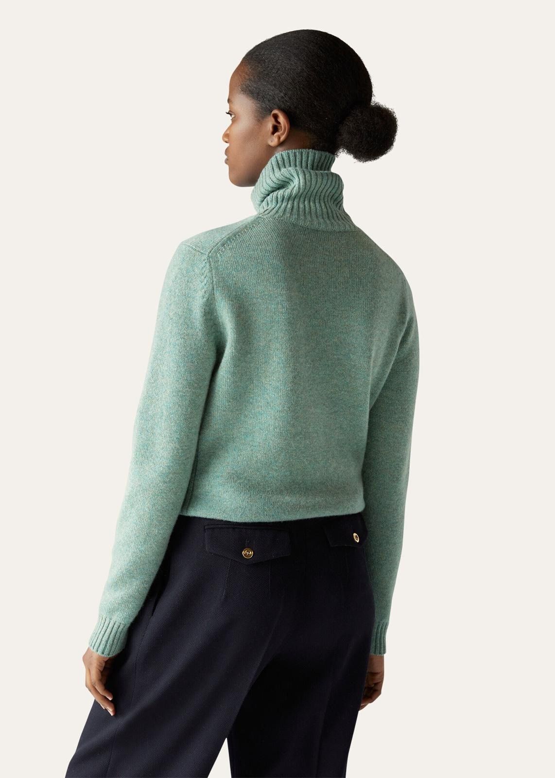 Loro Piana o1srvl11e0824 Parksville Turtleneck Sweater in Mint Green Size XXL / US 16-18 / IT 52-54 - 2 Thumbnail