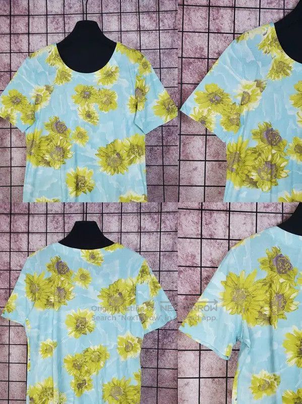 Burberry Burberry Summer Blue Floral Short Sleeve T-Shirt. Size M / US 6-8 / IT 42-44 - 3 Thumbnail