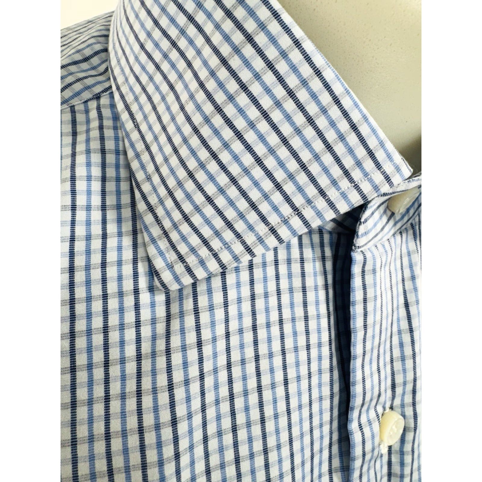 Vintage Mattabisch Napoli Italy Plaid Check Shirt 17.5 / 44 Mens Long Sleeve Button-Up Blue Nerf? Size US XXL / EU 58 / 5 - 2 Thumbnail