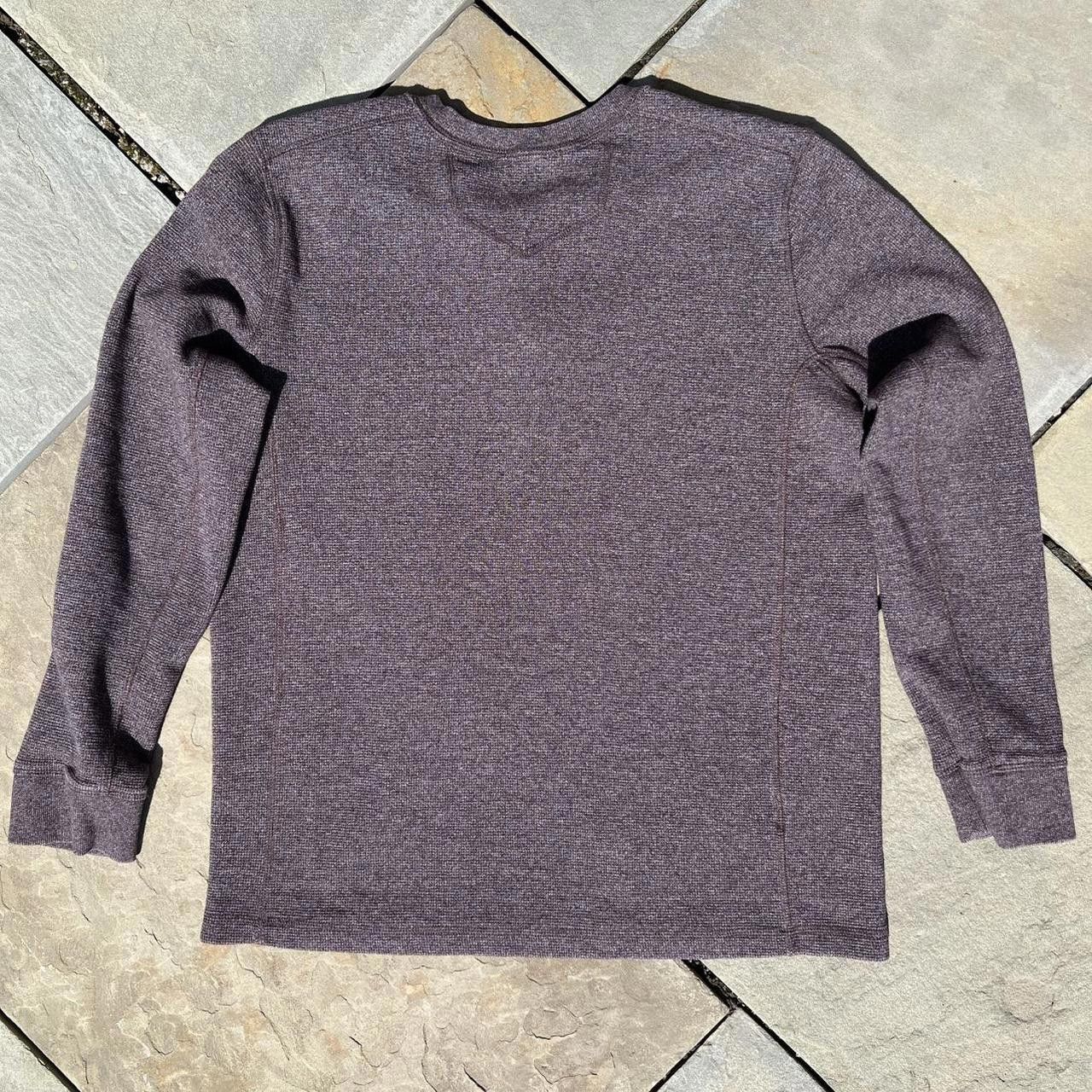Eddie Bauer Burgundy Heather Waffle Knit Thermal Henley Contrast Placket Size US L / EU 52-54 / 3 - 5 Thumbnail