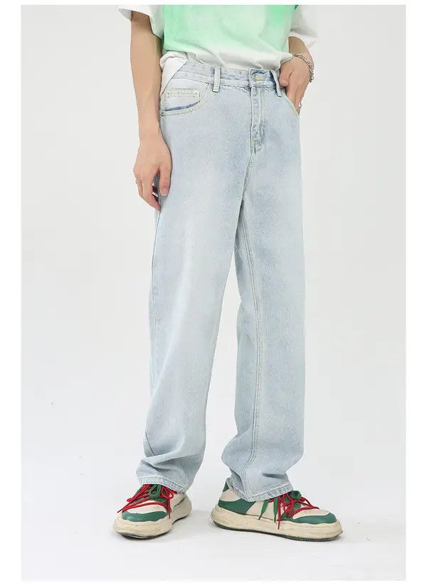 Japanese Brand Japanese all-match trendy washed loose casual jeans Size US 32 / EU 48 - 2 Thumbnail