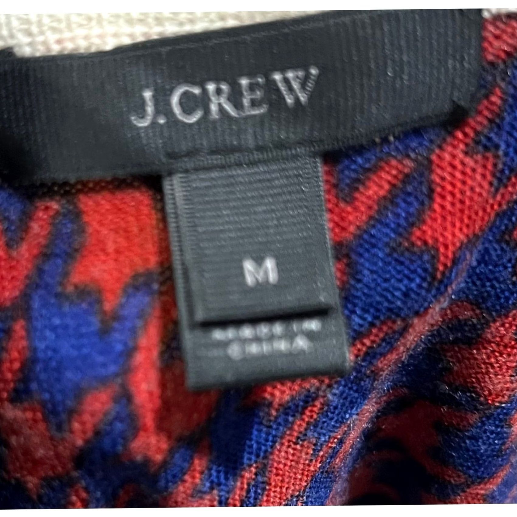 J.Crew J.Crew Merino Wool Houndstooth Sweater Blue Women's Size M Pullover Knit Tippi 100% Wool F8262 Size M / US 6-8 / IT 42-44 - 7 Thumbnail