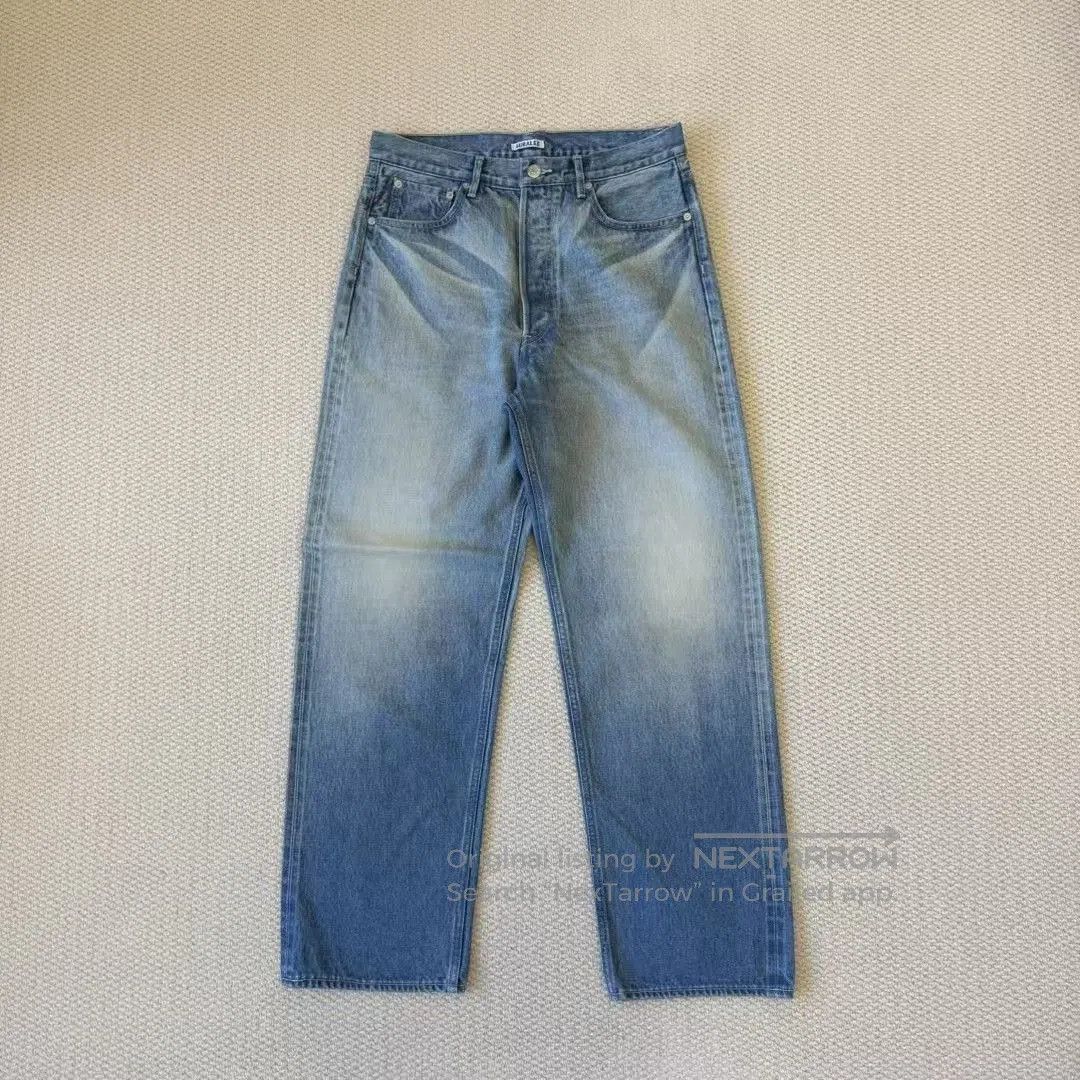 Auralee AURALEE Selvedge Faded Heavy Denim Wide Pants. Size US 32 / EU 48 - 1 Thumbnail