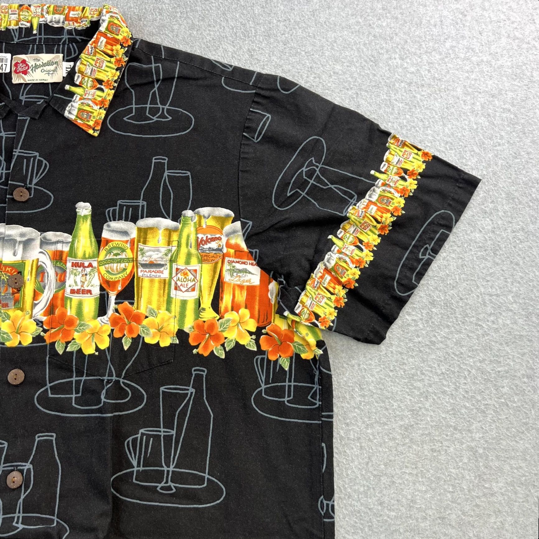Hilo Hattie VINTAGE Hilo Hattie Shirt Mens XL Black Hawaiian Beer Bottles Novelty Aloha Party Print Shirt Size US XL / EU 56 / 4 - 7 Thumbnail