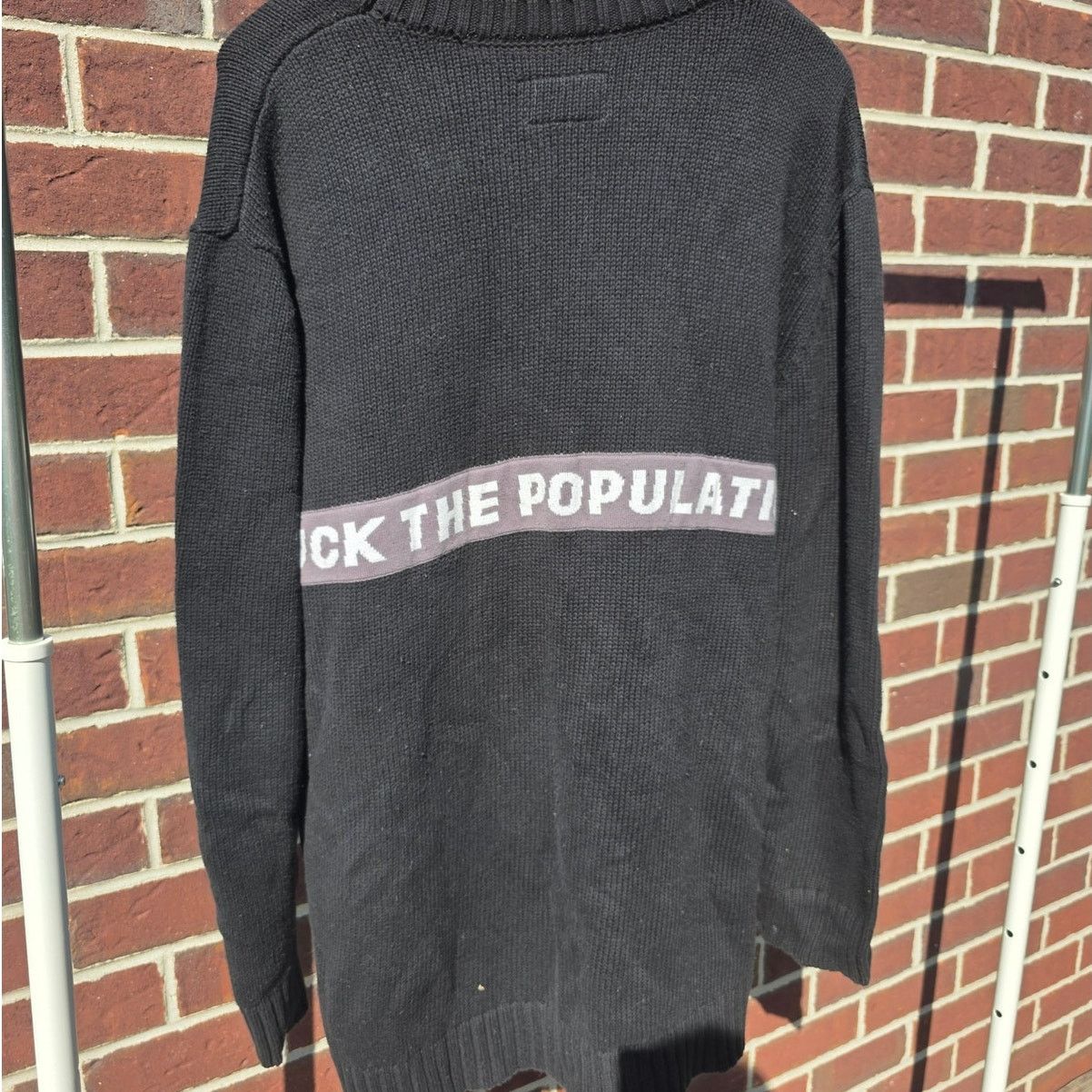 Fuck The Population FTP Spell Out Knit Sweater "Black" Size US L / EU 52-54 / 3 - 2 Thumbnail