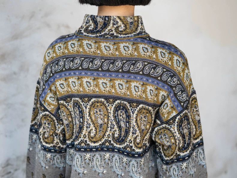 Kenzo KENZO Ethnic waistnut flower gray knit sweater Size M / US 6-8 / IT 42-44 - 6 Thumbnail