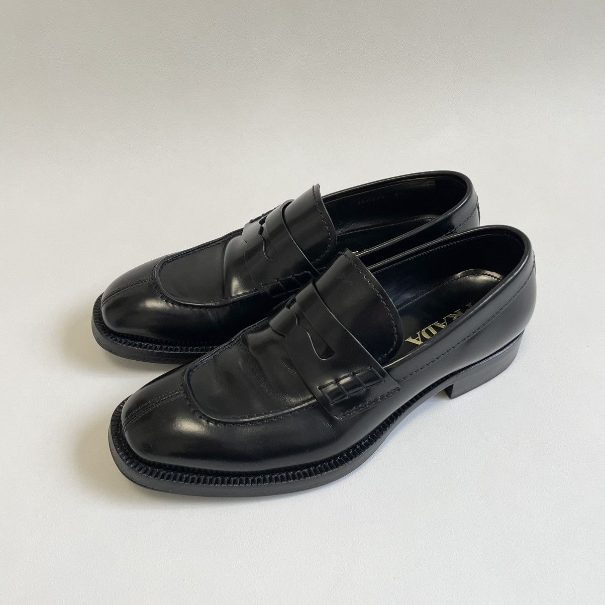 Prada Black Leather ‘Almond Toe’ Loafers Size US 9.5 / EU 42-43 - 9 Thumbnail