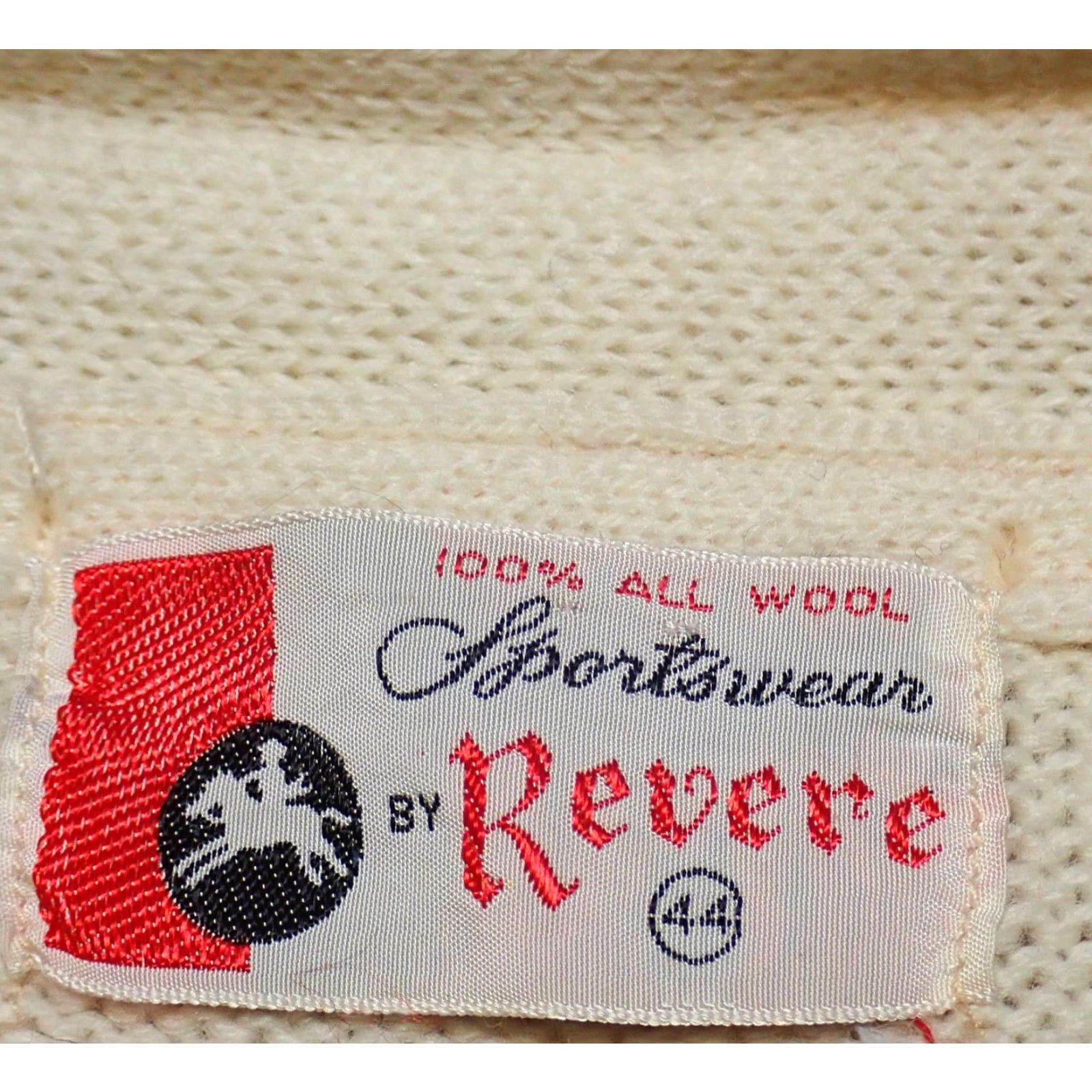 Vintage VINTAGE Revere Wool Cardigan Sweater Mens L White 60s 70s Rockabilly Casual Wool Knit Button Knitwear 60s70s Cobain Grandpa Preppy Academic Retro Size US L / EU 52-54 / 3 - 4 Thumbnail