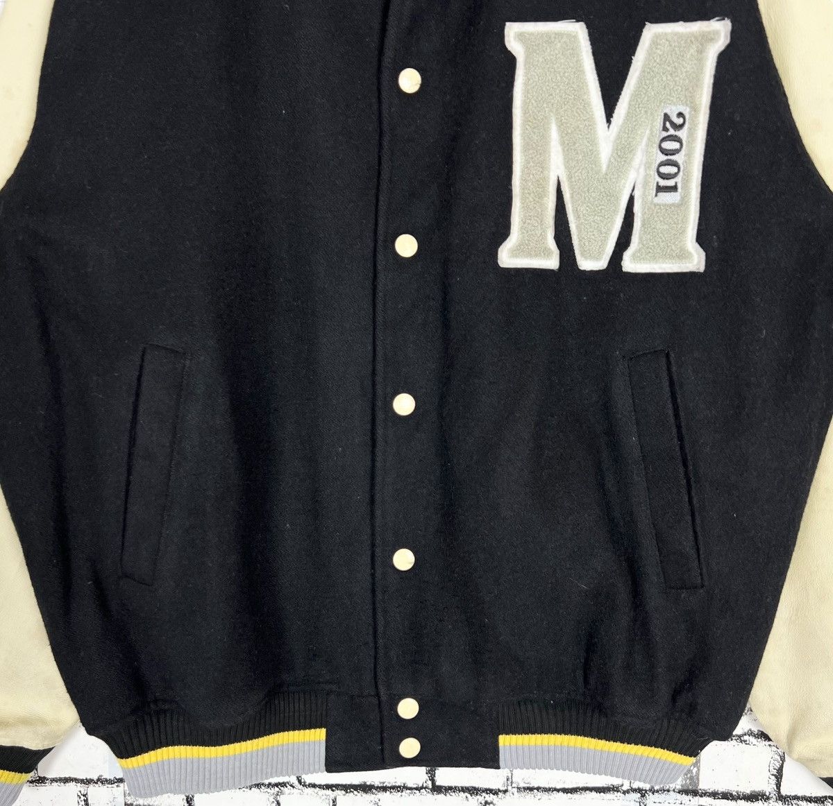 Vintage Vintage Suntory Malt’s Beer Leather Sleeve Varsity Jacket Size US XL / EU 56 / 4 - 3 Thumbnail