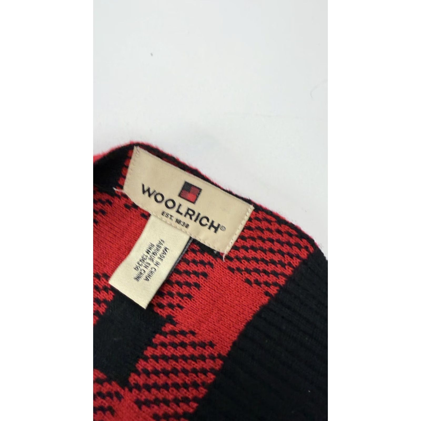 Vintage Woolrich Scarf Men Red Black Buffalo Plaid Winter Knit Wool Blend Outdoor Warm One Size Size ONE SIZE - 5 Thumbnail