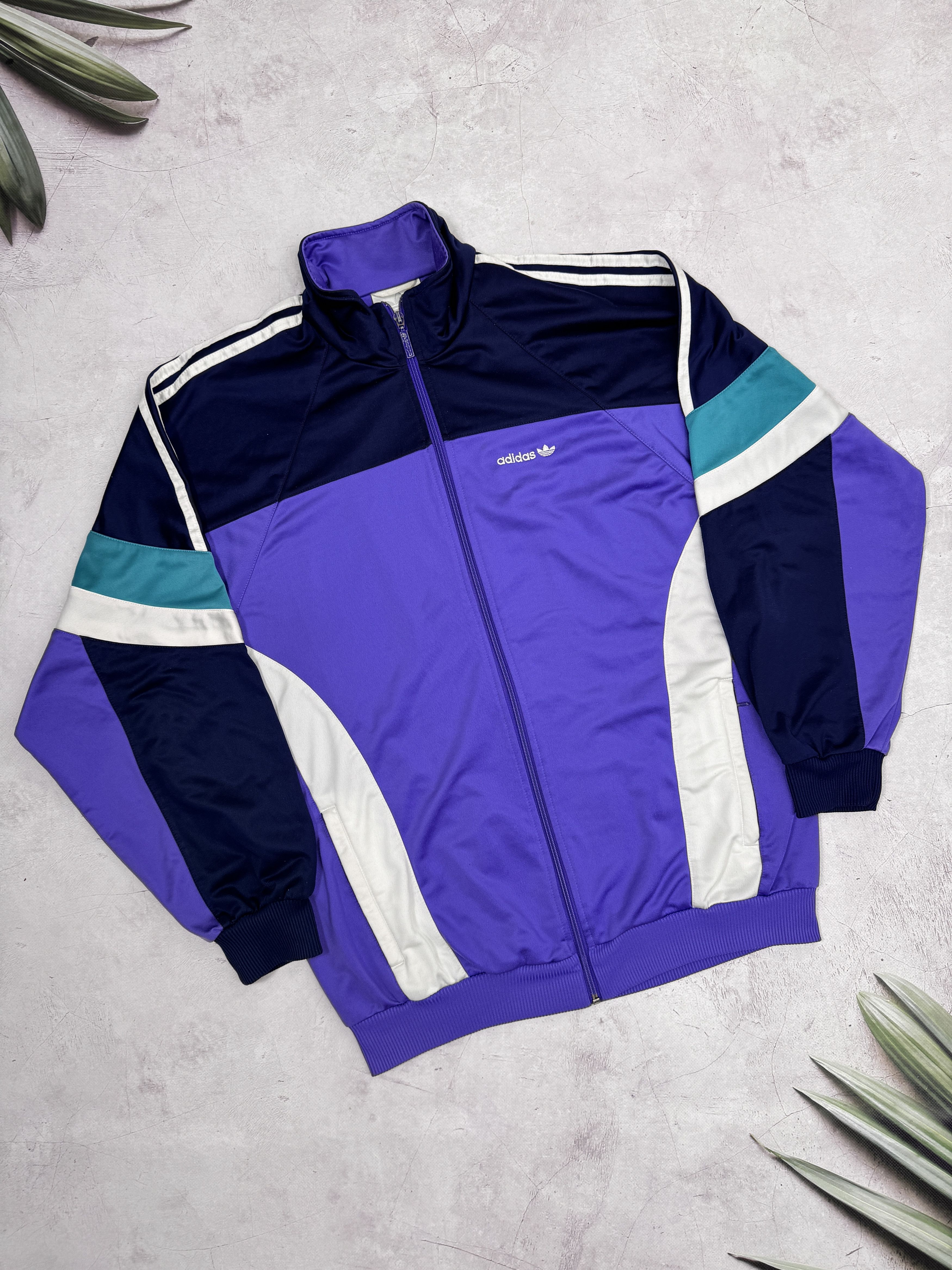 Adidas × Vintage Vintage Adidas Track Jacket Purple & Dark Blue Size US L / EU 52-54 / 3 - 5 Thumbnail