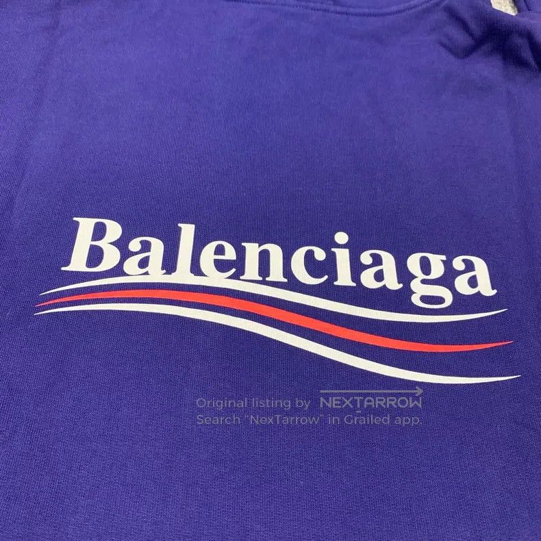 Balenciaga Balenciaga Blue Cola Hooded Sweatshirt Size US M / EU 48-50 / 2 - 9 Thumbnail