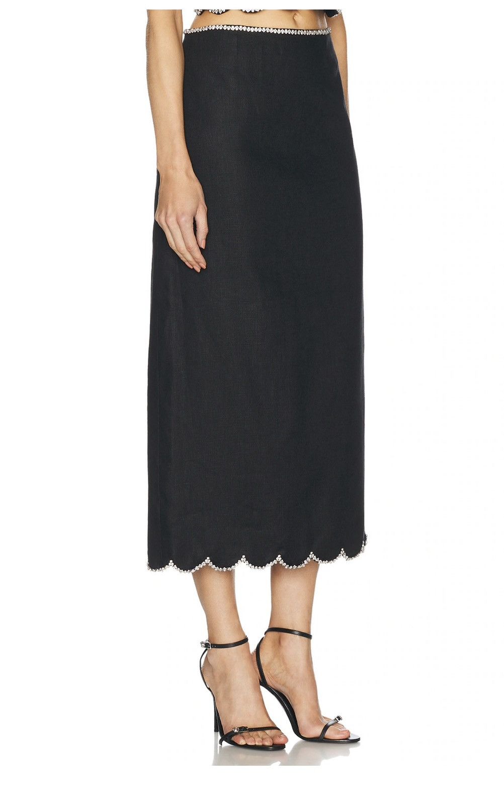 Zimmermann ZIMMERMANN Crush Scalloped Midi Skirt Zimmermann size 2 Size 30" / US 8 / IT 44 - 6 Thumbnail