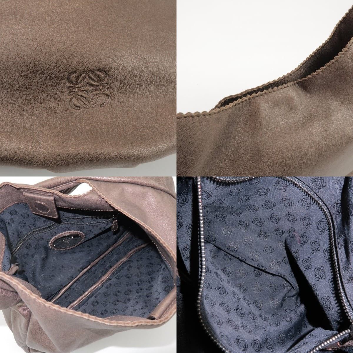 Loewe Loewe Anagram Leather Hobo Bag Brown Size ONE SIZE - 7 Thumbnail