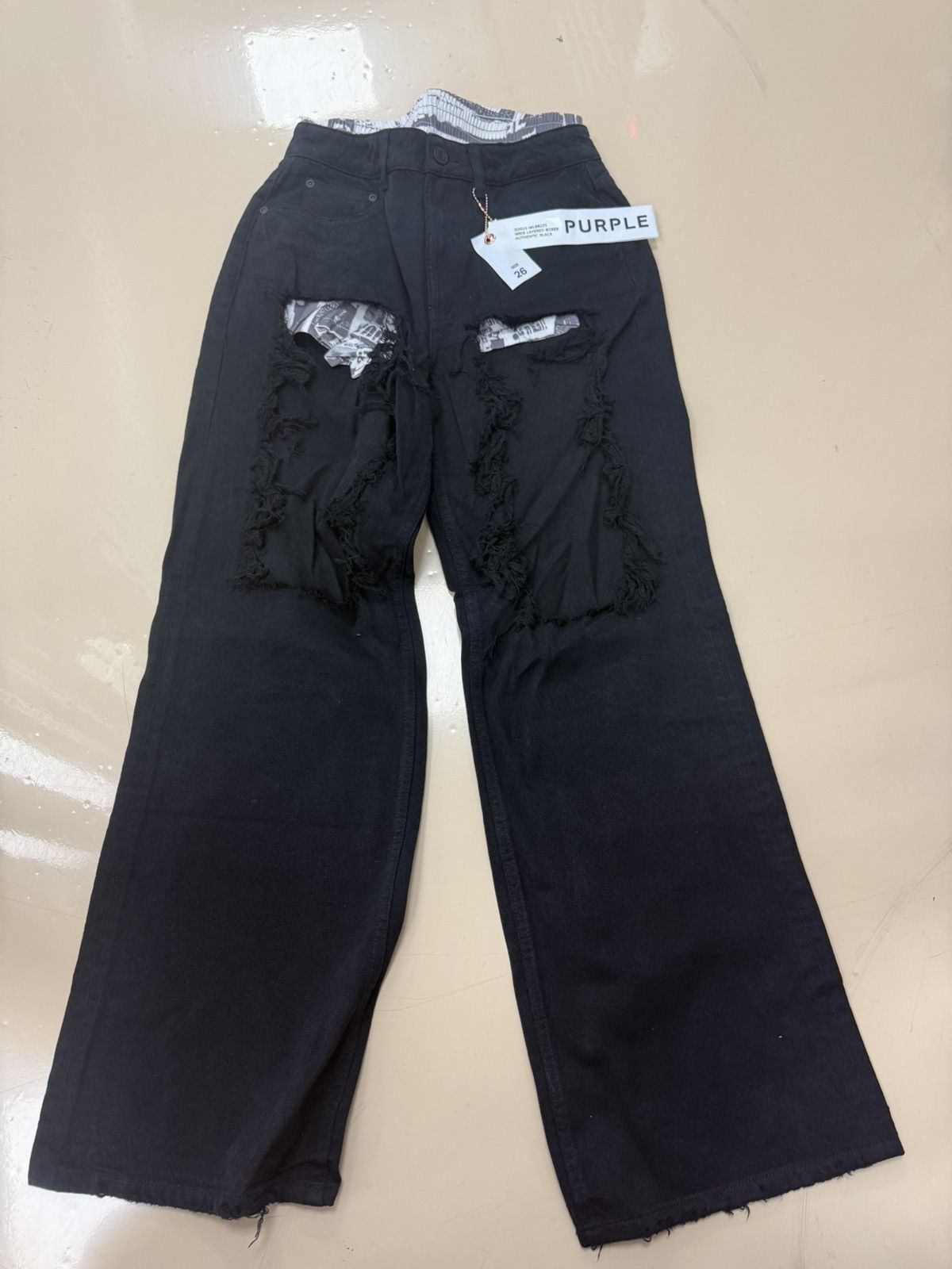 Other Purple Brand Wide Layered Boxer Jeans Size 26" / US 2 / IT 38 - 1 Thumbnail