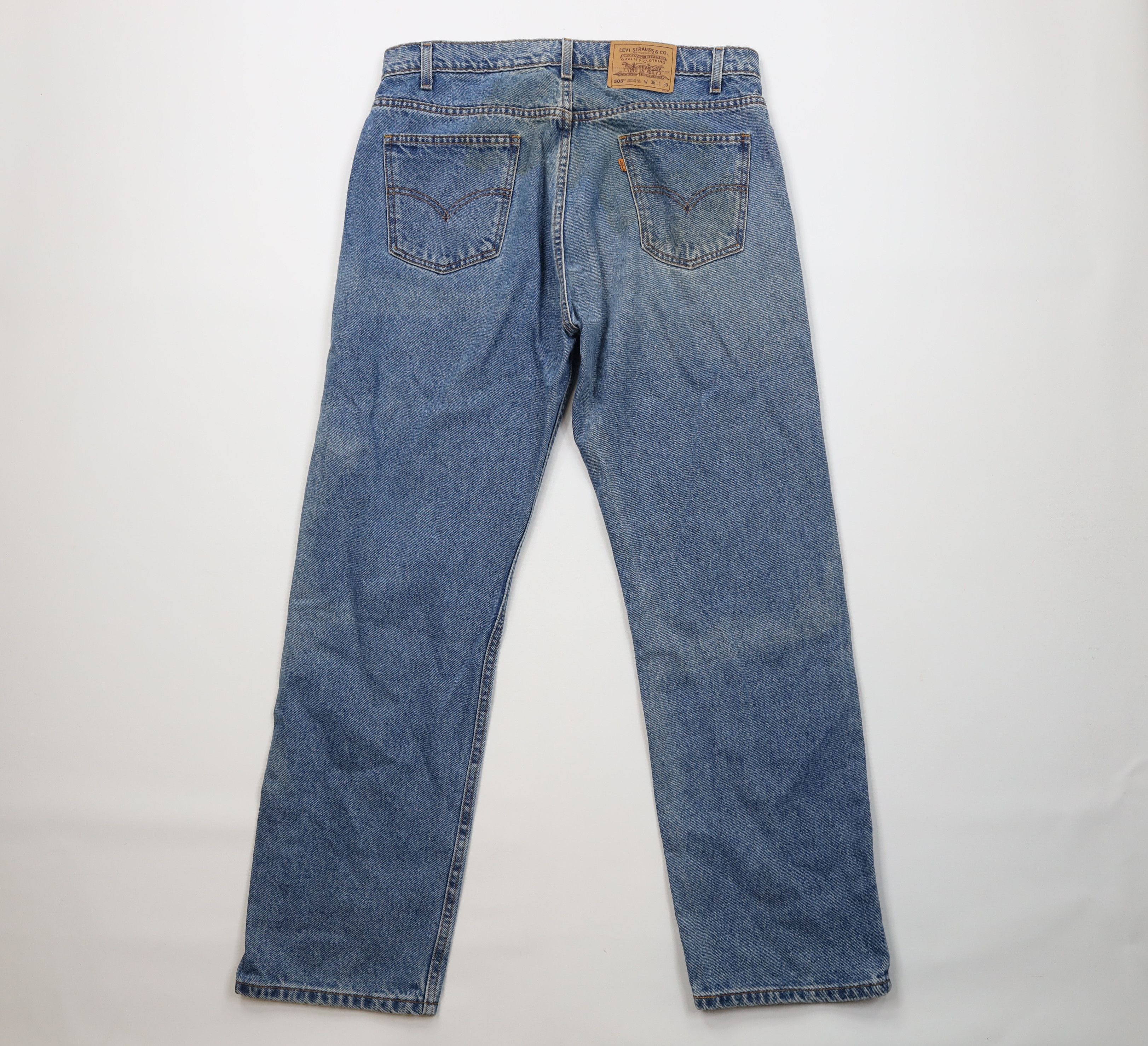Levi's Vintage 90s Levis 505 Orange Tab Regular Straight Leg Jeans Size US 38 / EU 54 - 10 Thumbnail