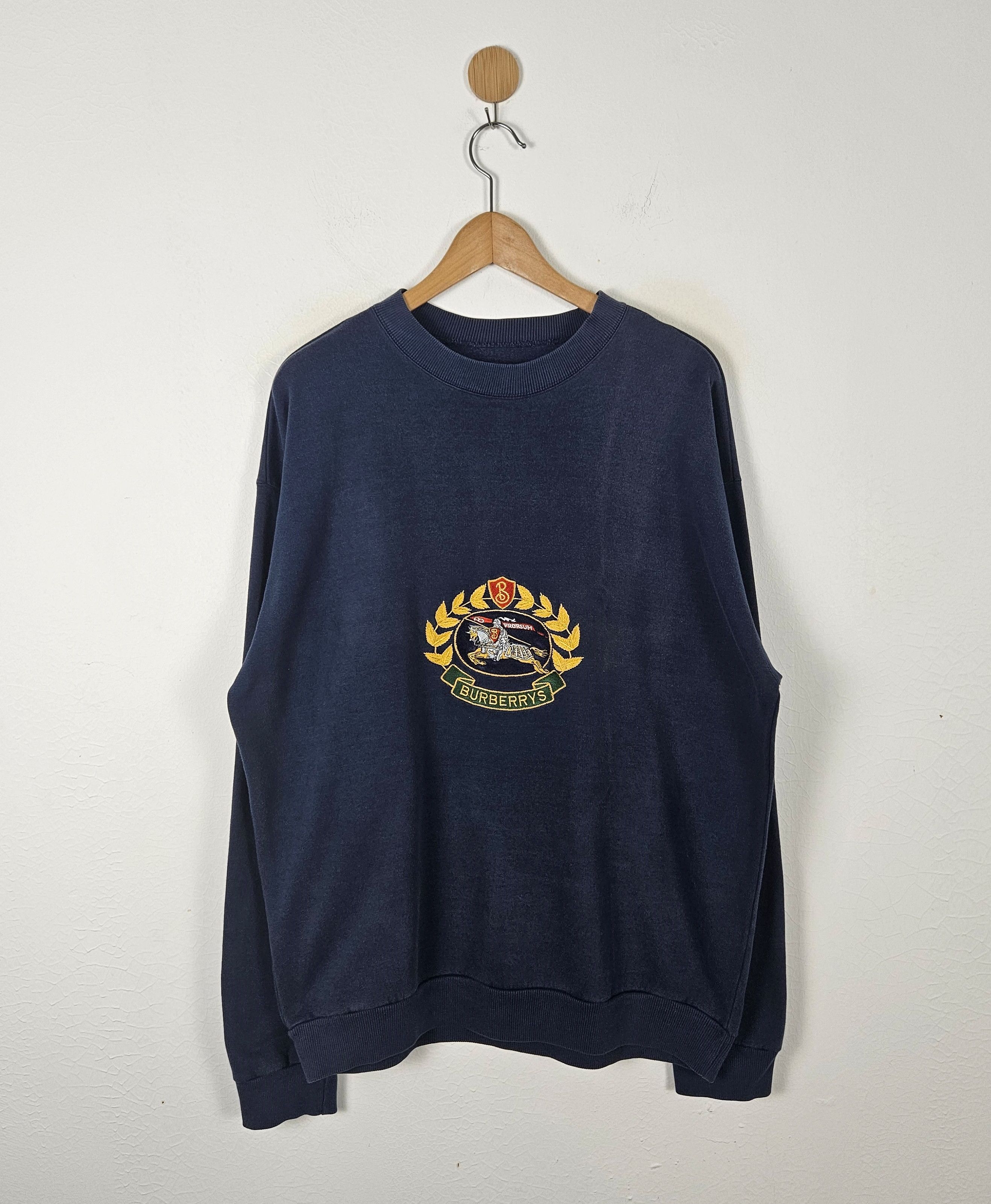 【Burberrys】1990s Logo Embroidery Sweat Burberry Vintage Burberrys Embroidery Prorsum Sweatshirt 90s