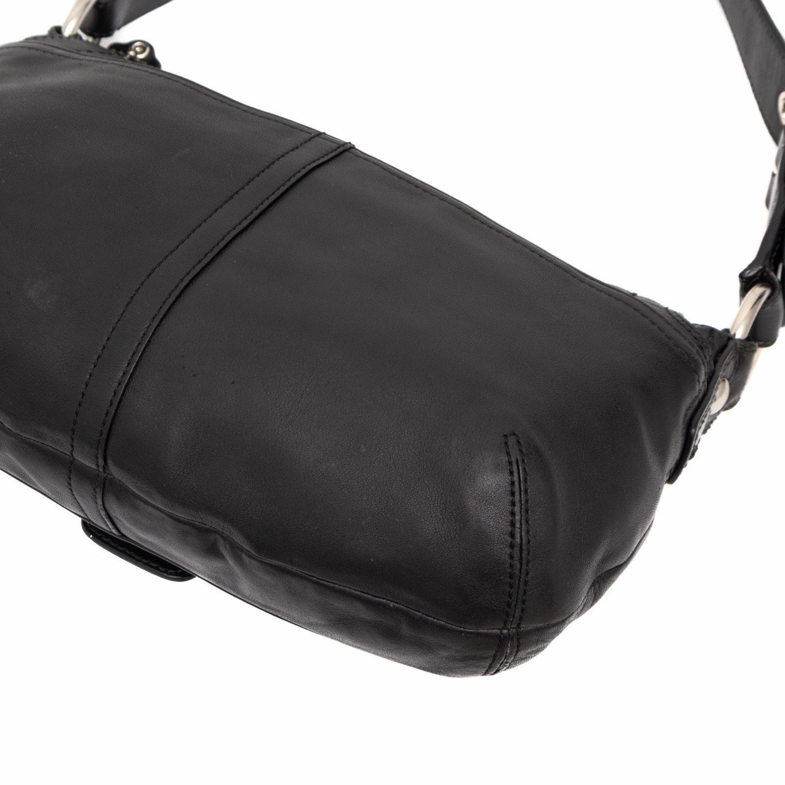 Coach Coach Medium Soho F13105 Y2K Black Leather Flap Shoulder Bag Size ONE SIZE - 8 Thumbnail